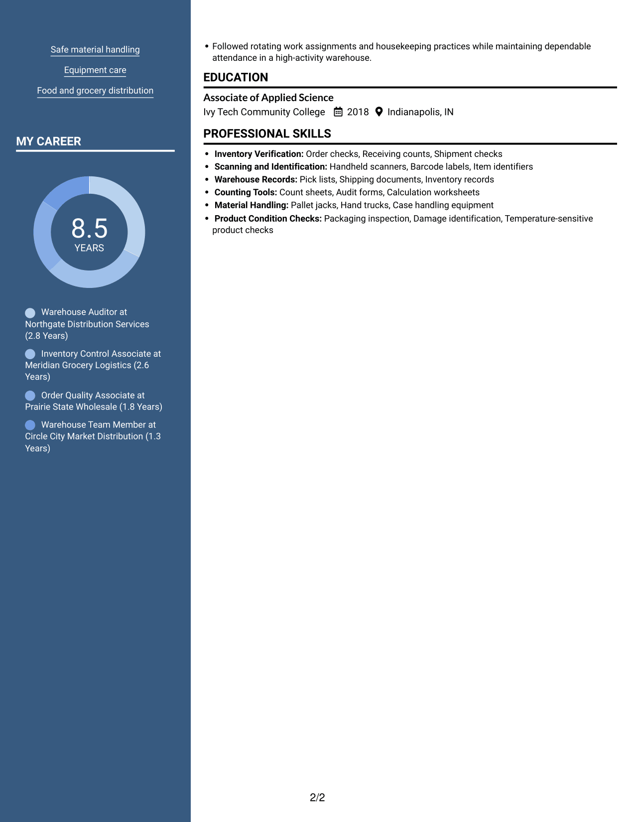 Resume example — page 2