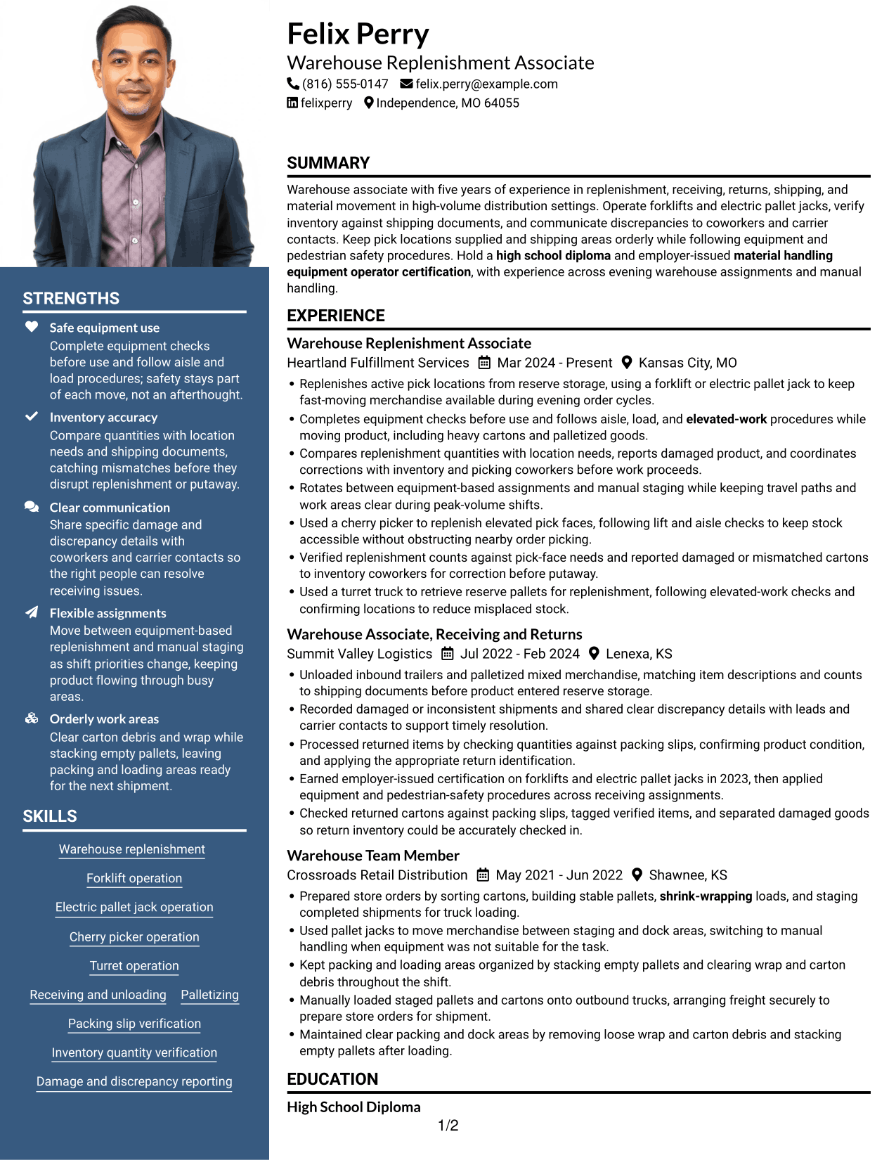 Resume example — page 1