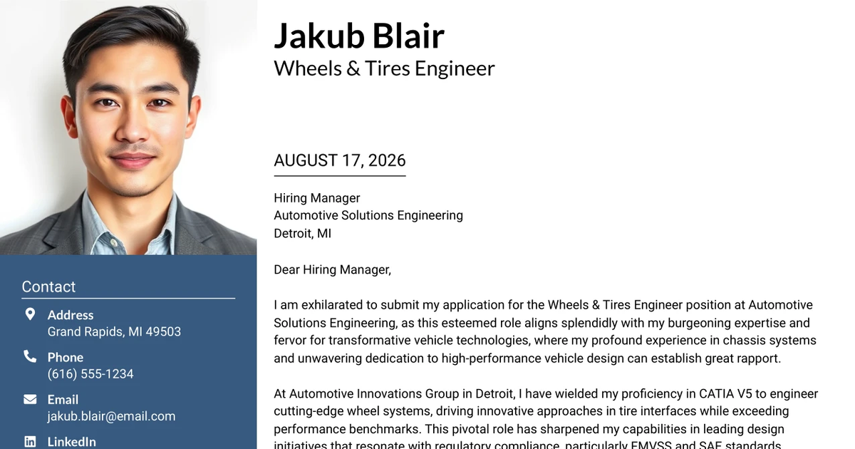 30+ Wheels & Tires Engineer Cover Letter Templates with Example 2026