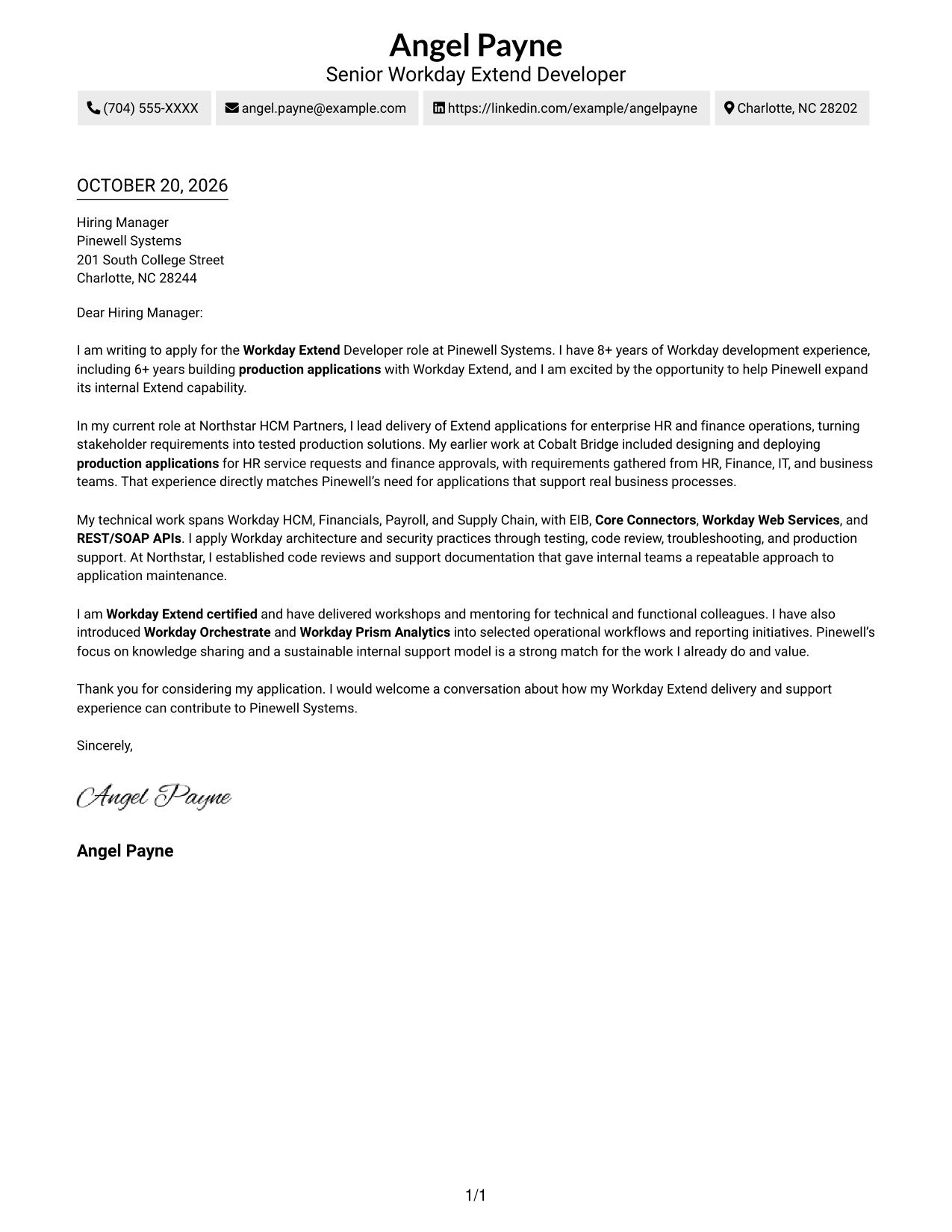 Cover letter example — page 1