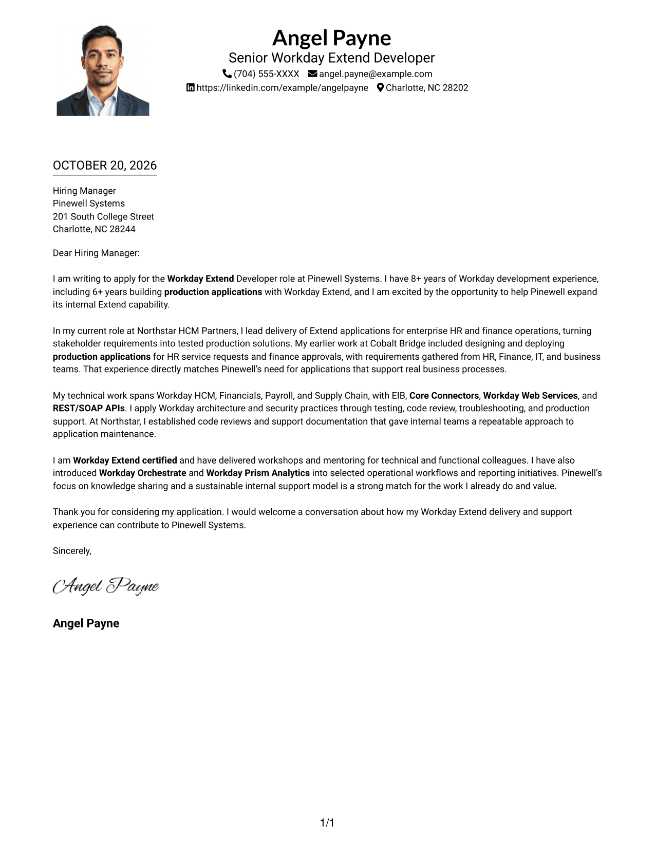 Cover letter example — page 1