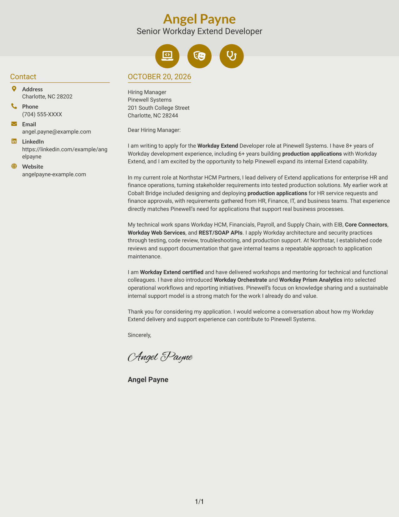 Cover letter example — page 1