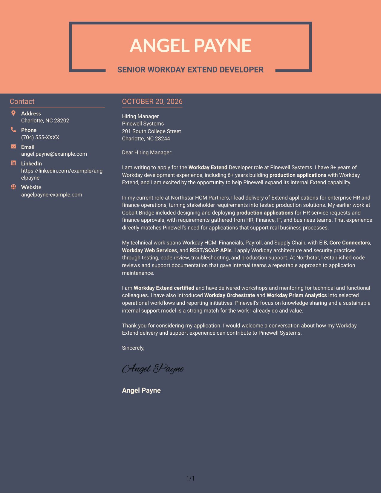 Cover letter example — page 1