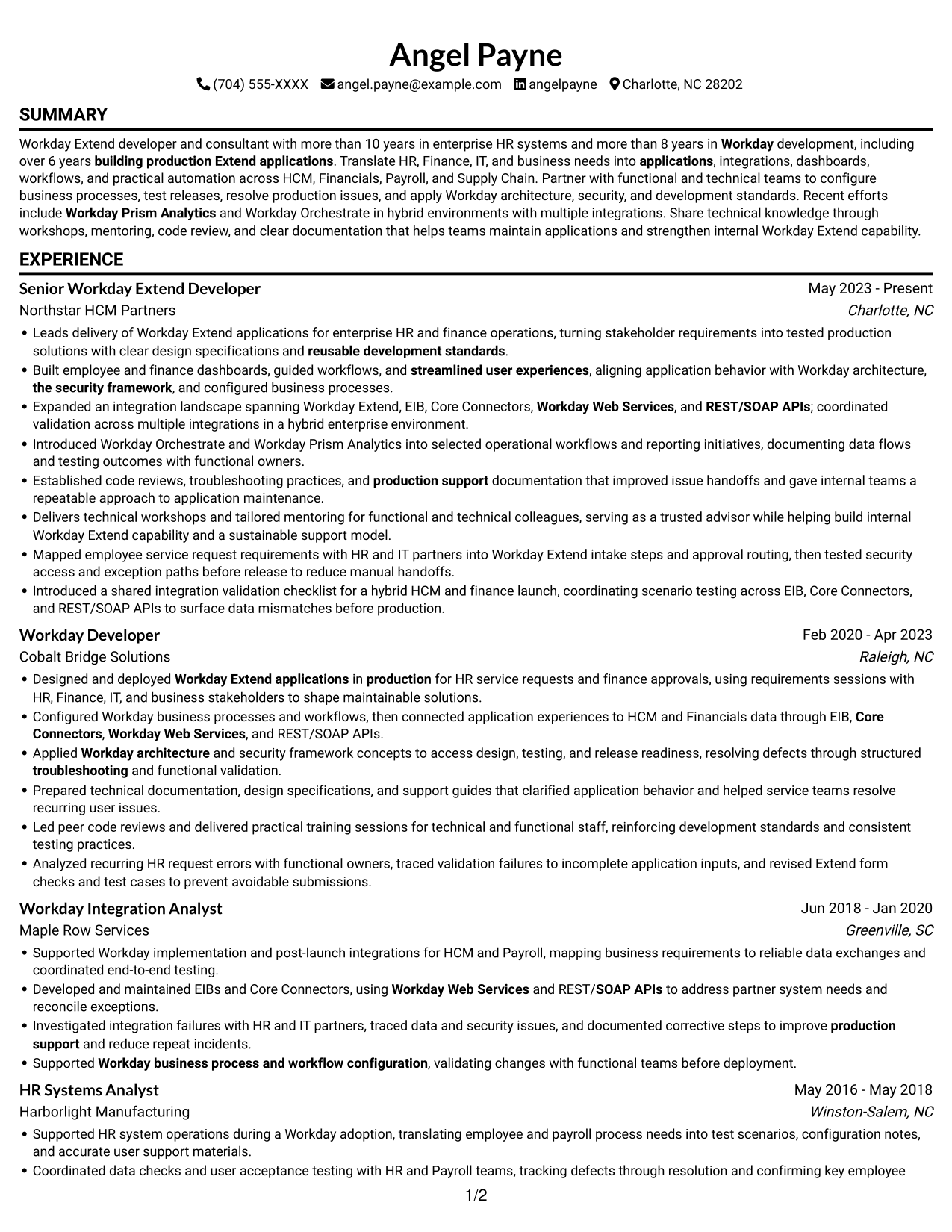Resume example — page 1