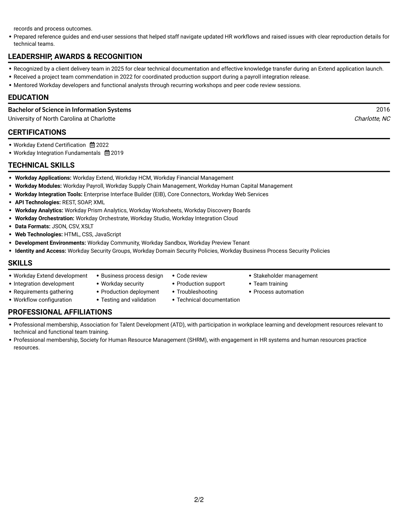 Resume example — page 2
