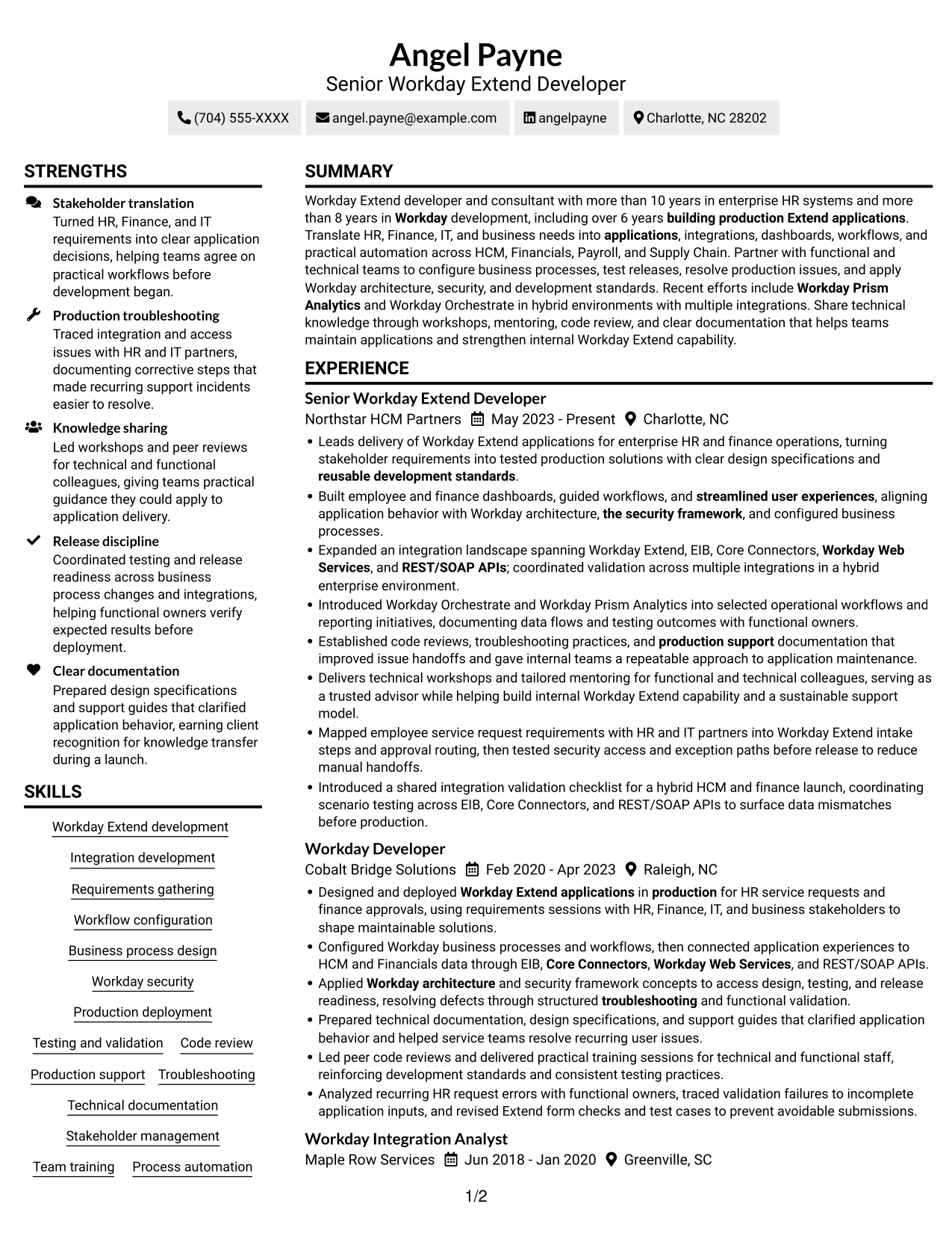 Resume example — page 1
