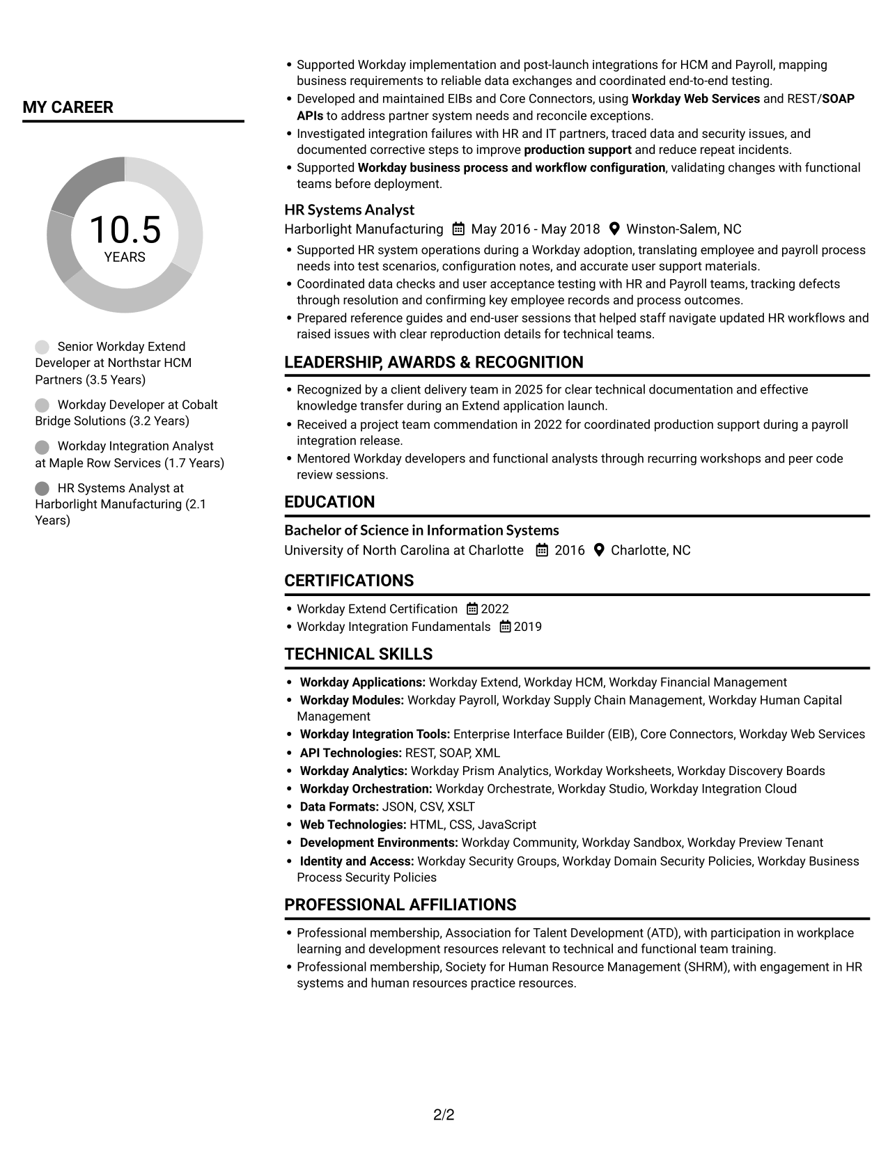 Resume example — page 2