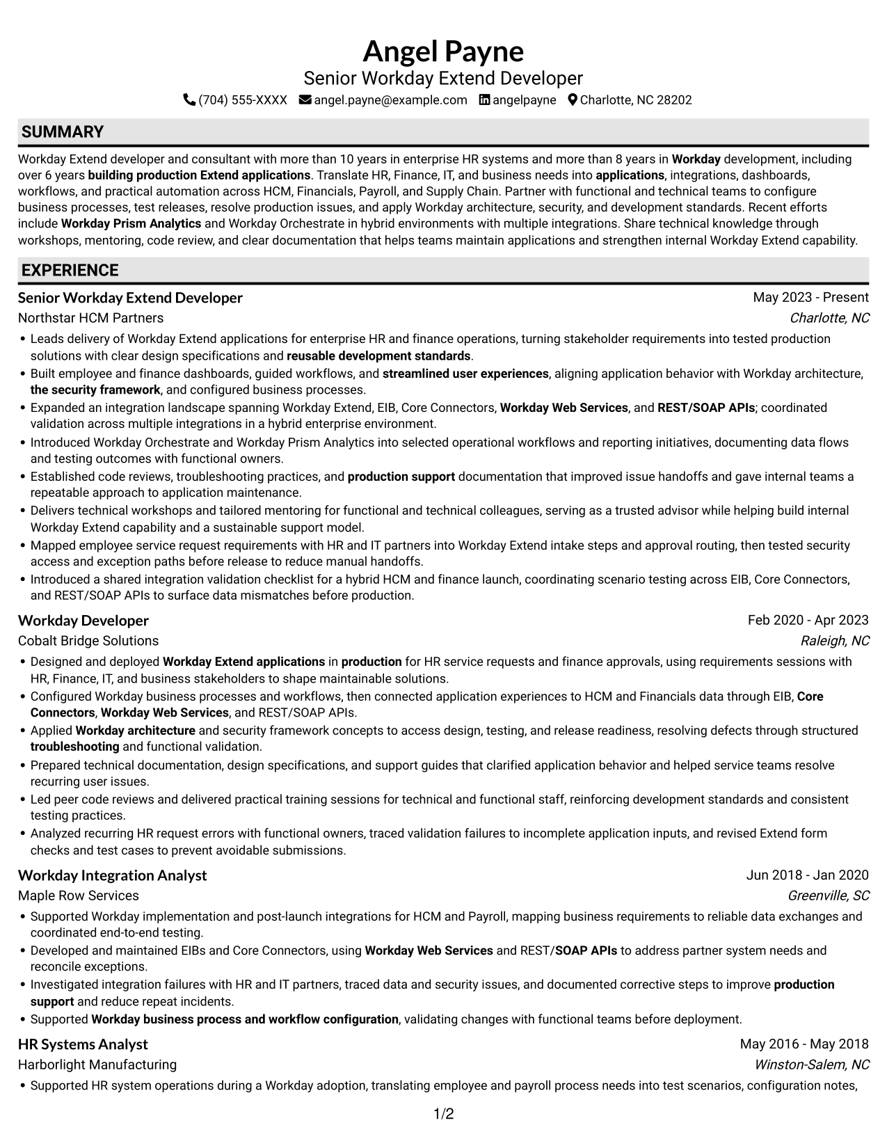 Resume example — page 1