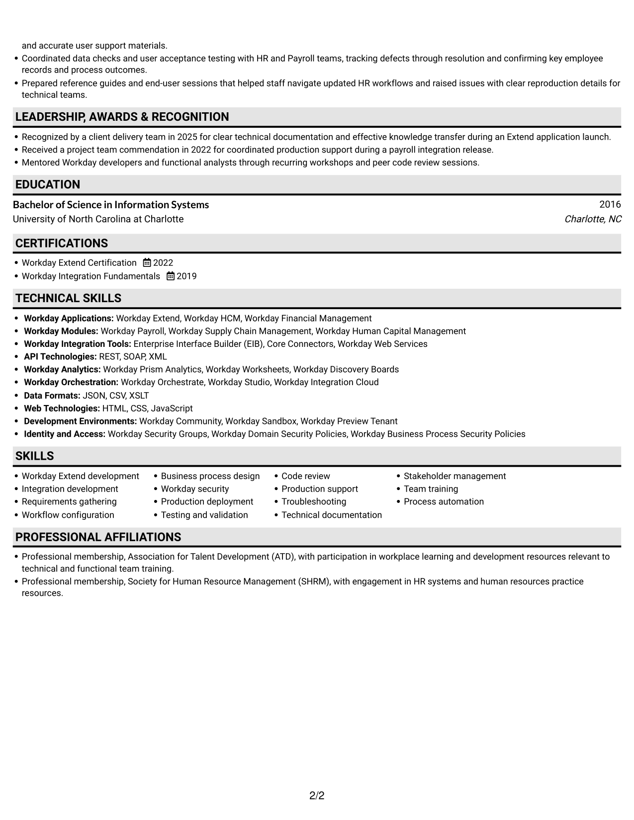 Resume example — page 2
