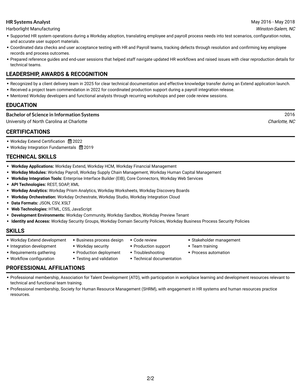 Resume example — page 2