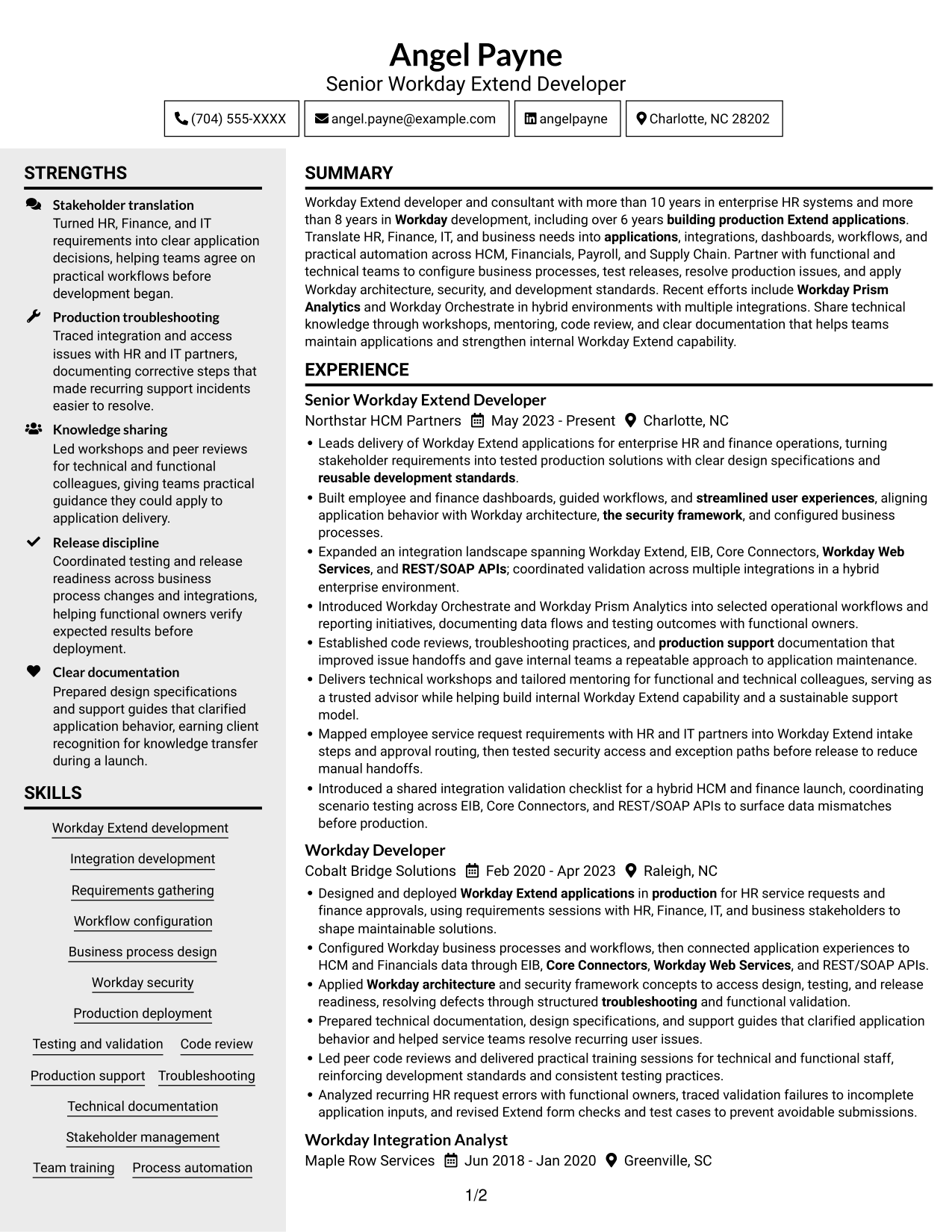Resume example — page 1