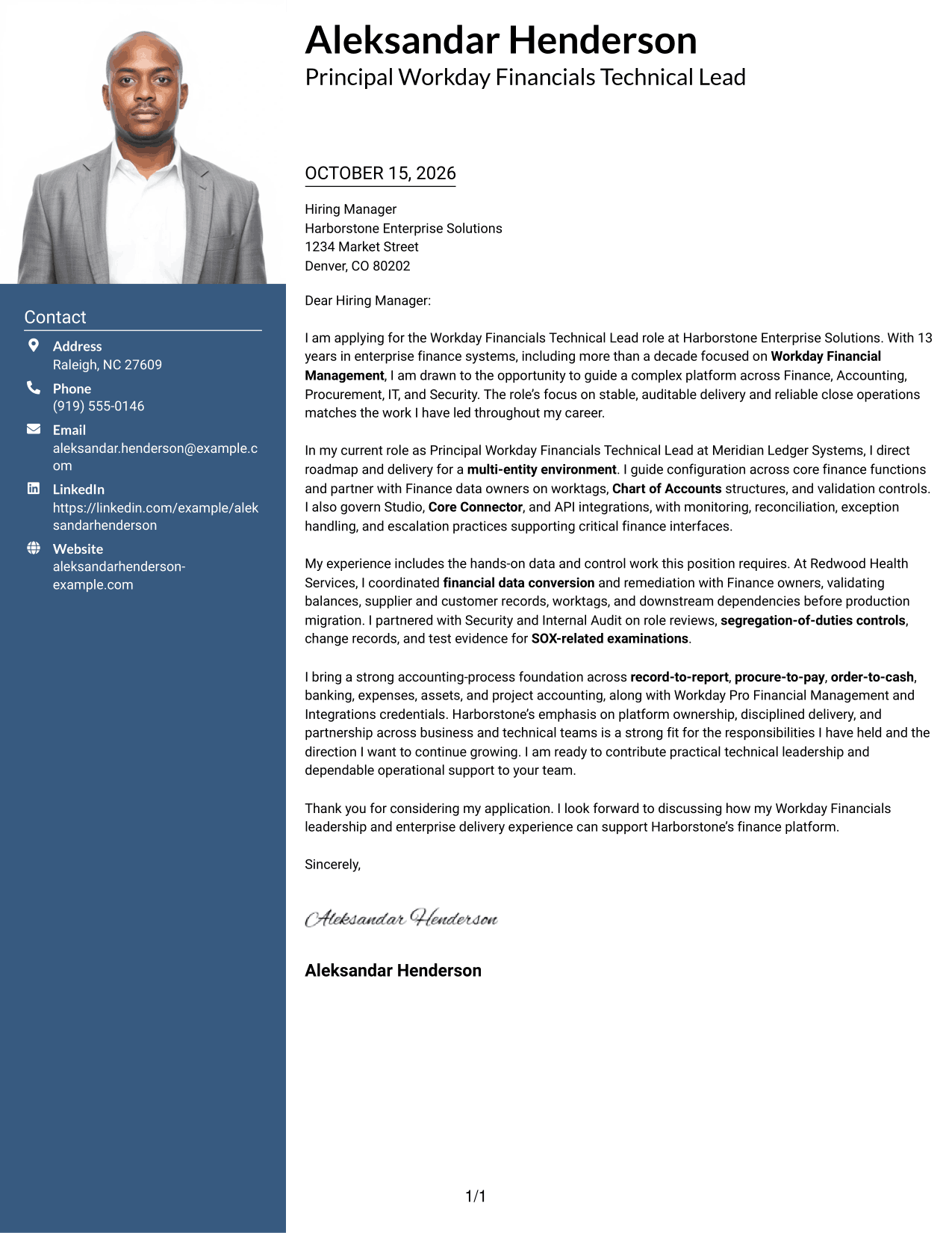 Cover letter example — page 1