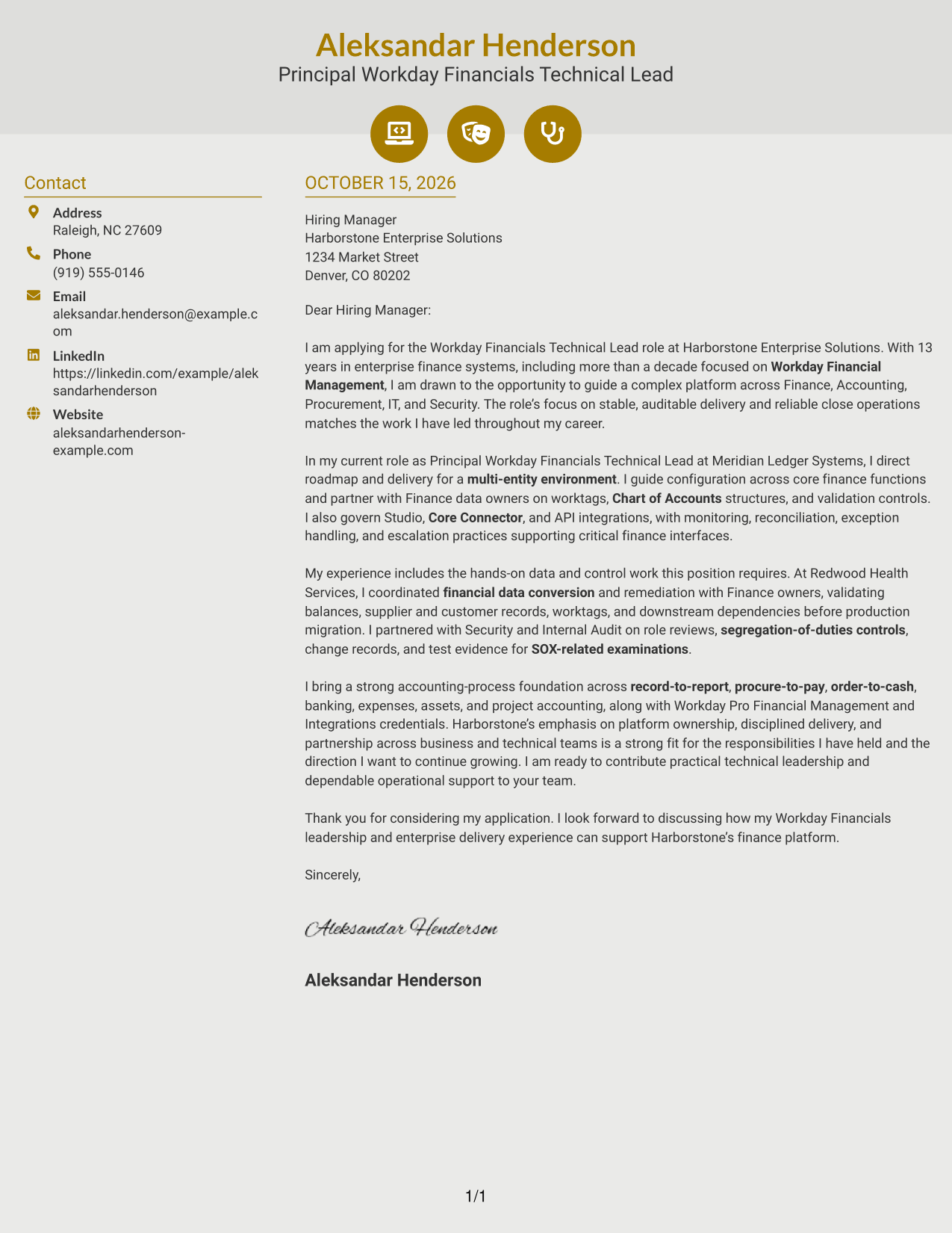Cover letter example — page 1