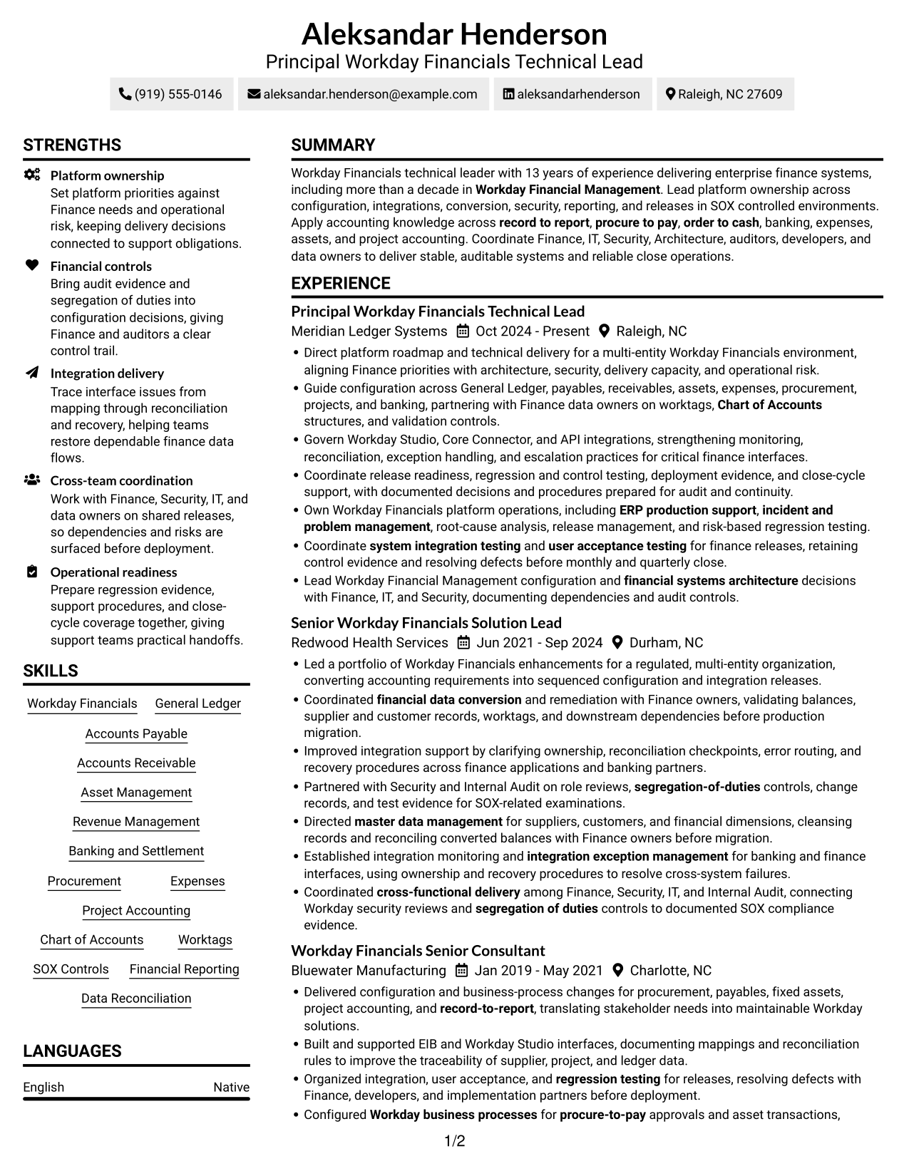 Resume example — page 1
