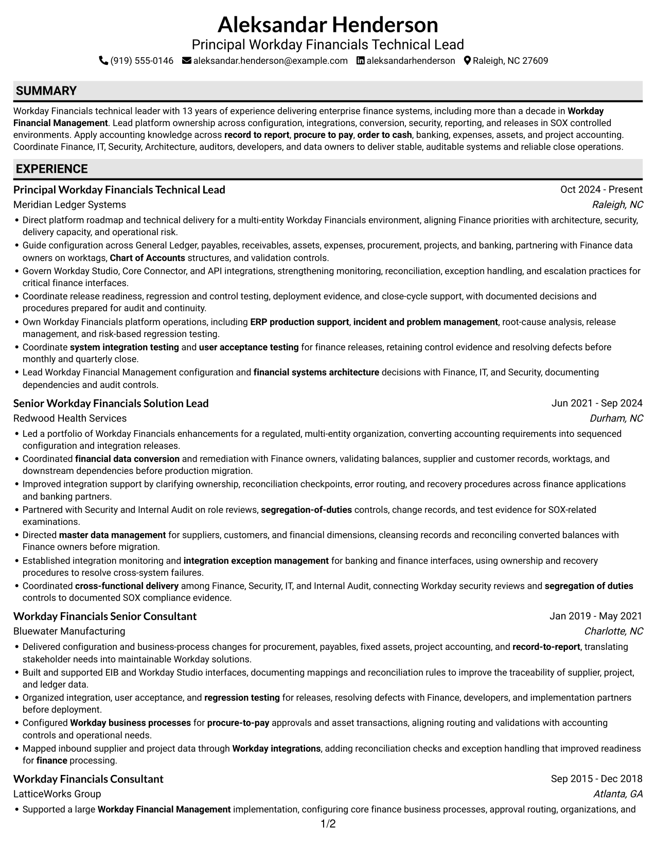 Resume example — page 1
