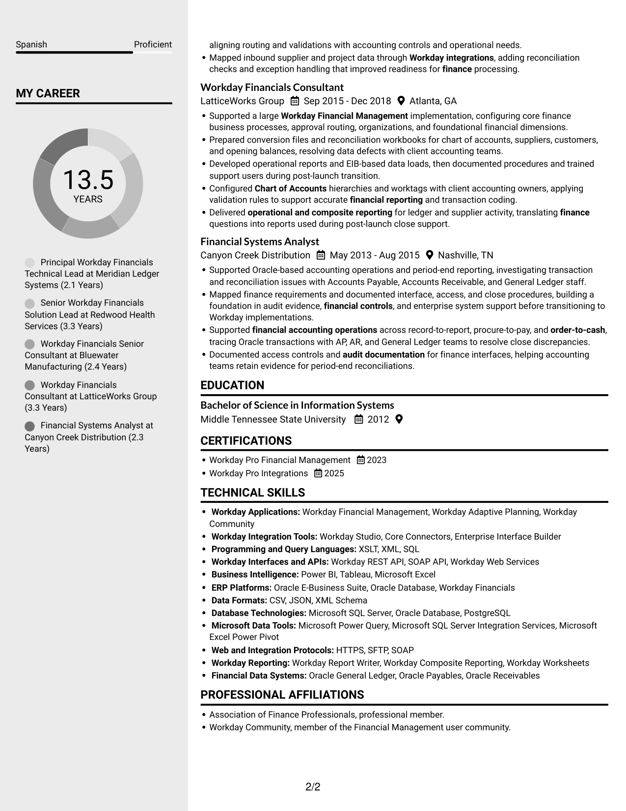 Resume example — page 2