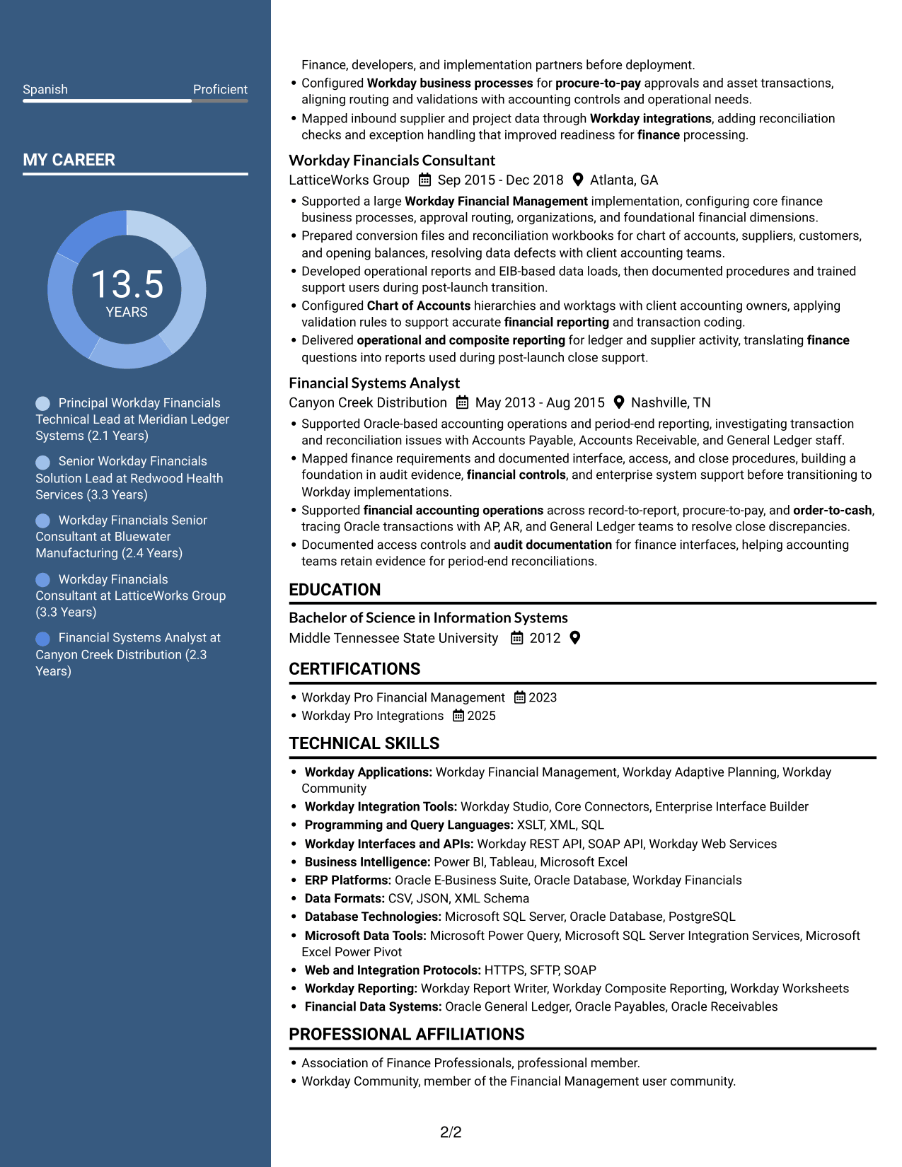 Resume example — page 2