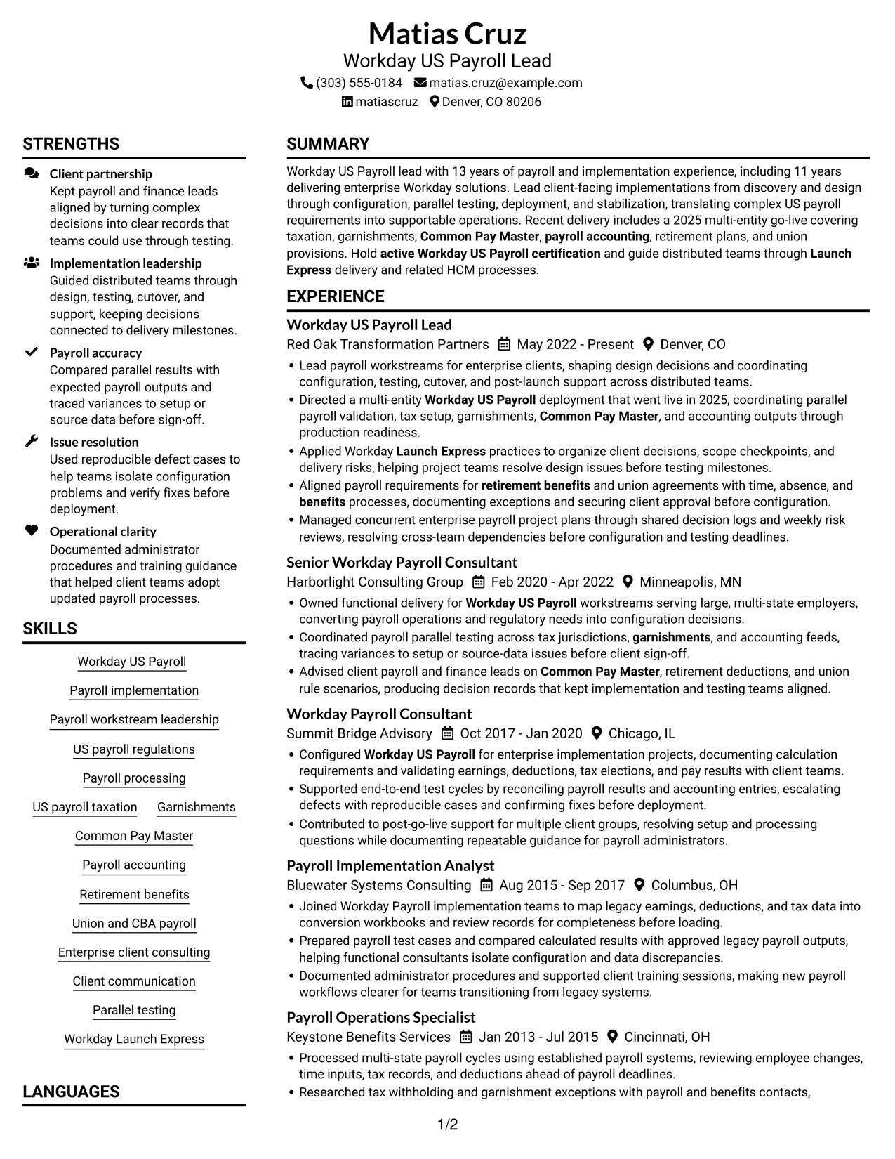 Resume example — page 1