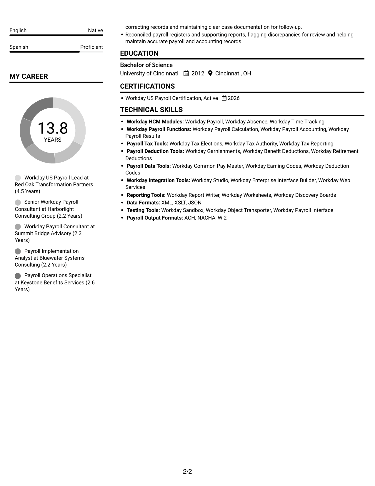 Resume example — page 2