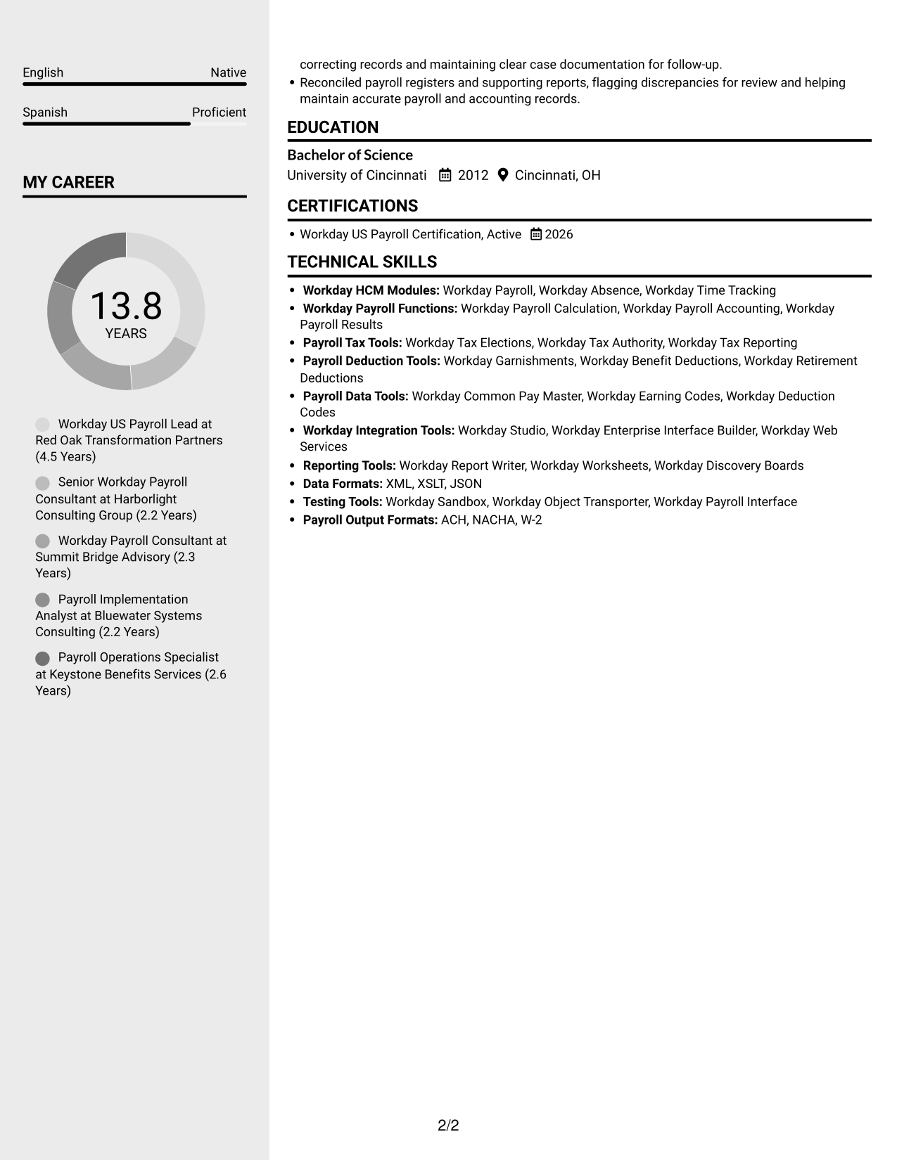 Resume example — page 2