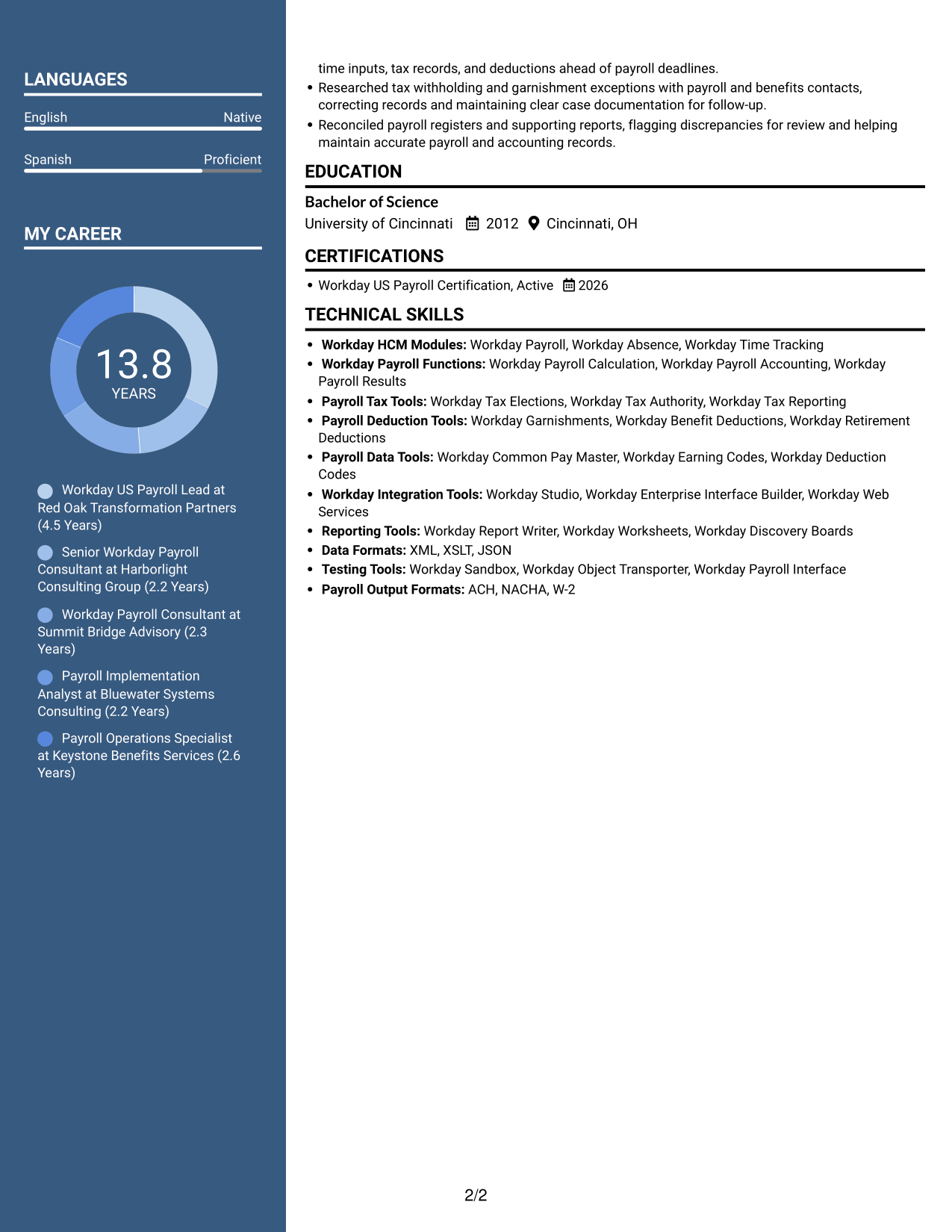 Resume example — page 2