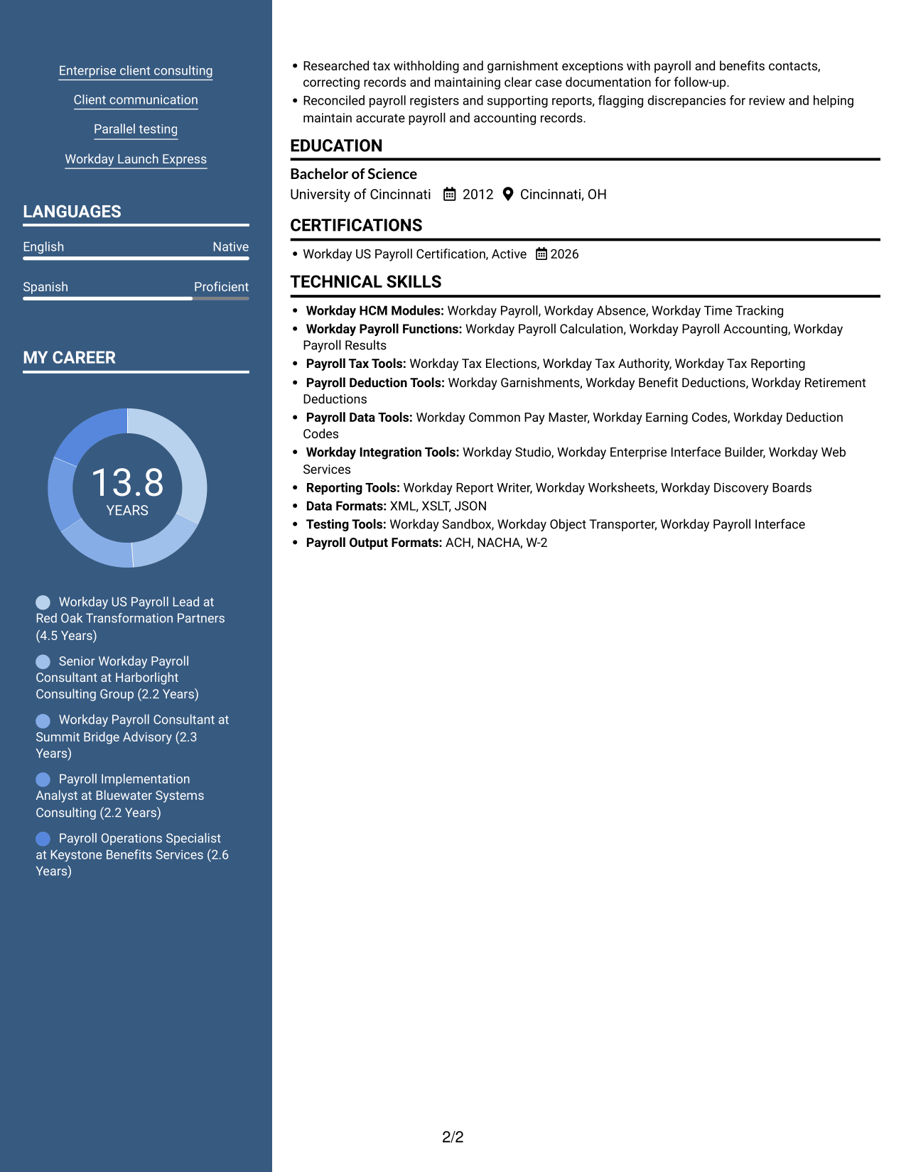 Resume example — page 2
