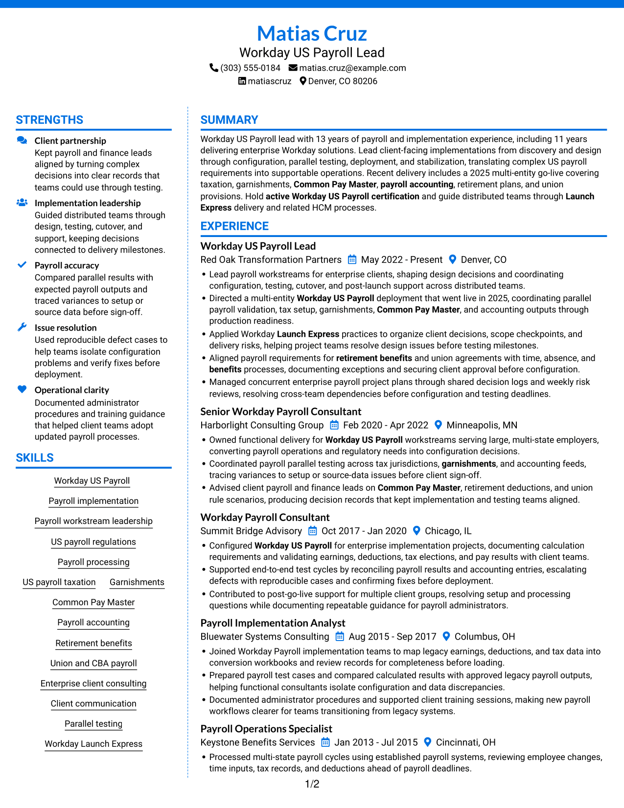 Resume example — page 1