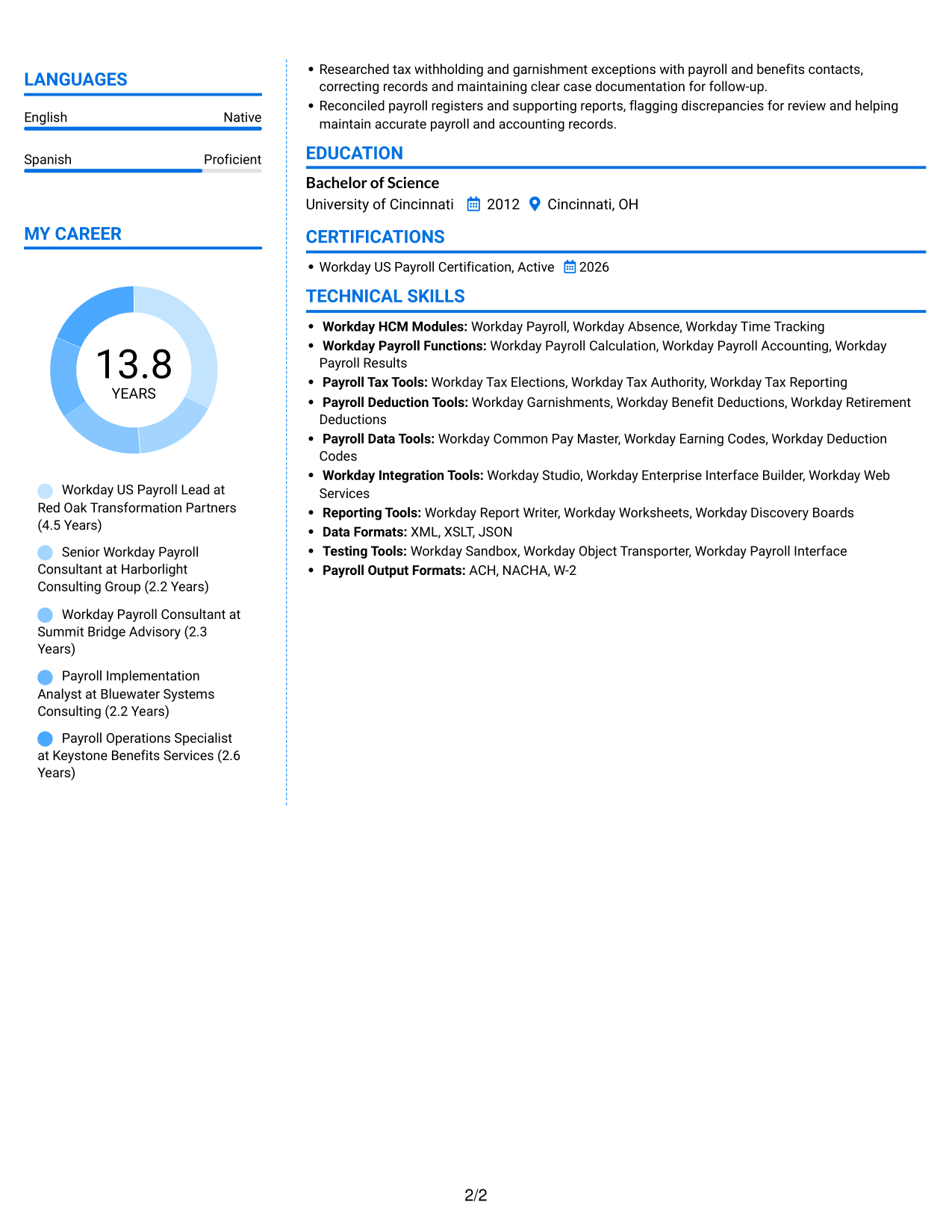 Resume example — page 2
