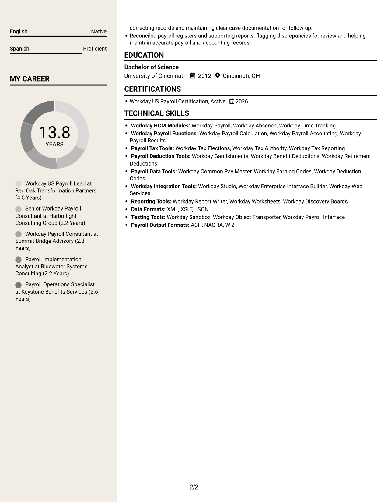 Resume example — page 2