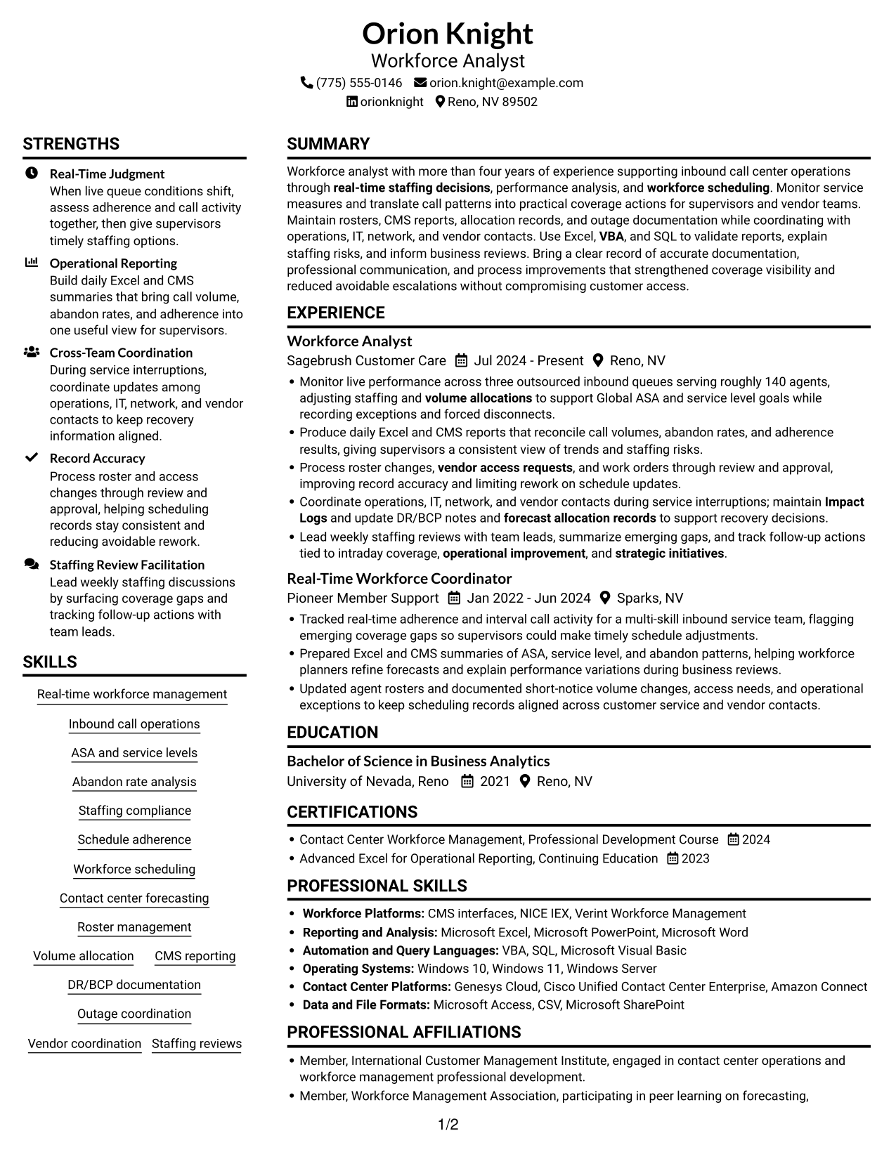 Resume example — page 1