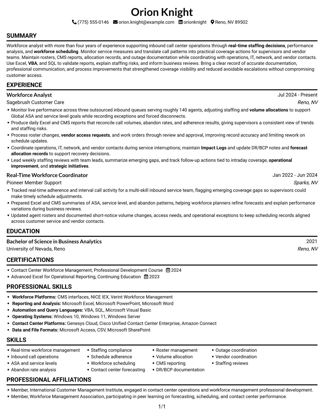 Resume example — page 1