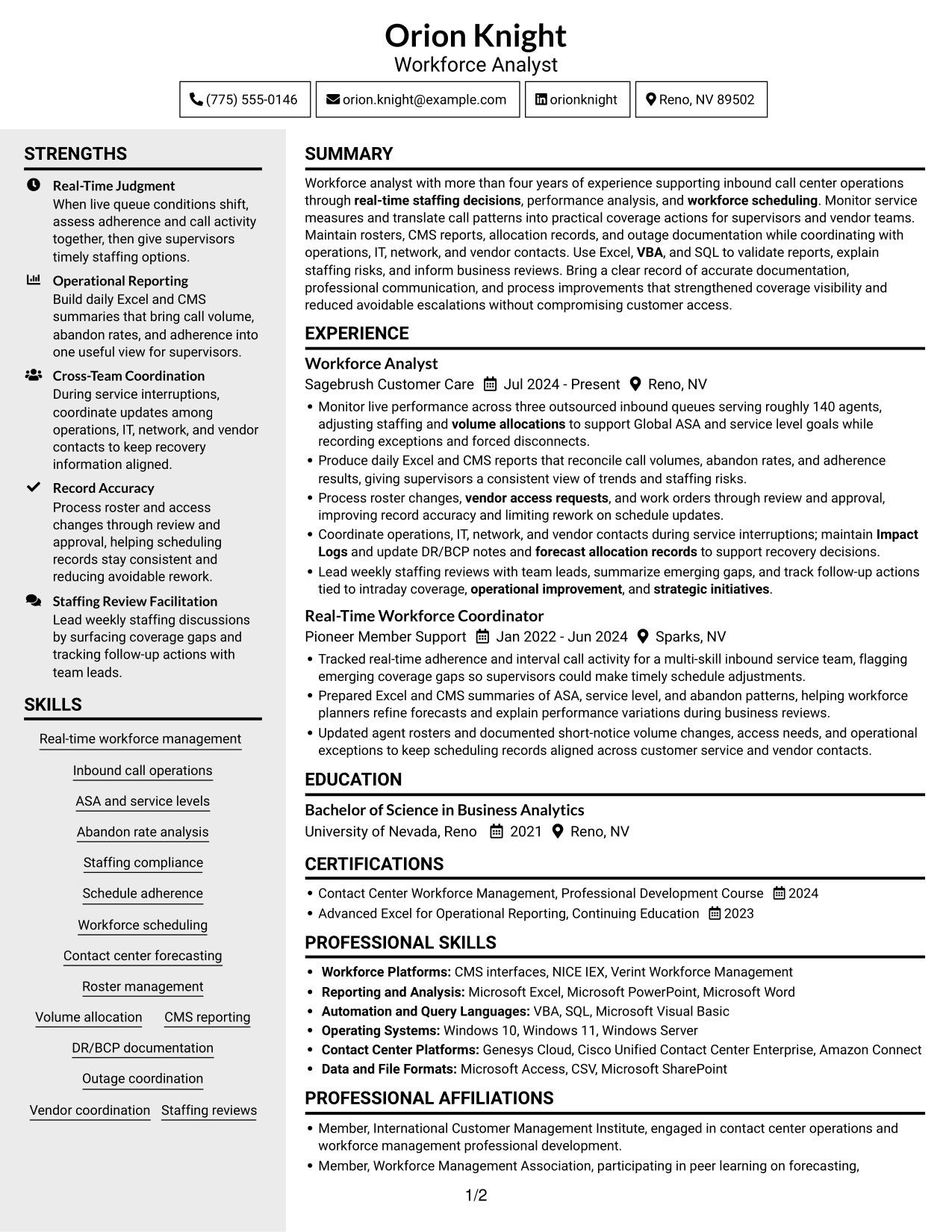 Resume example — page 1