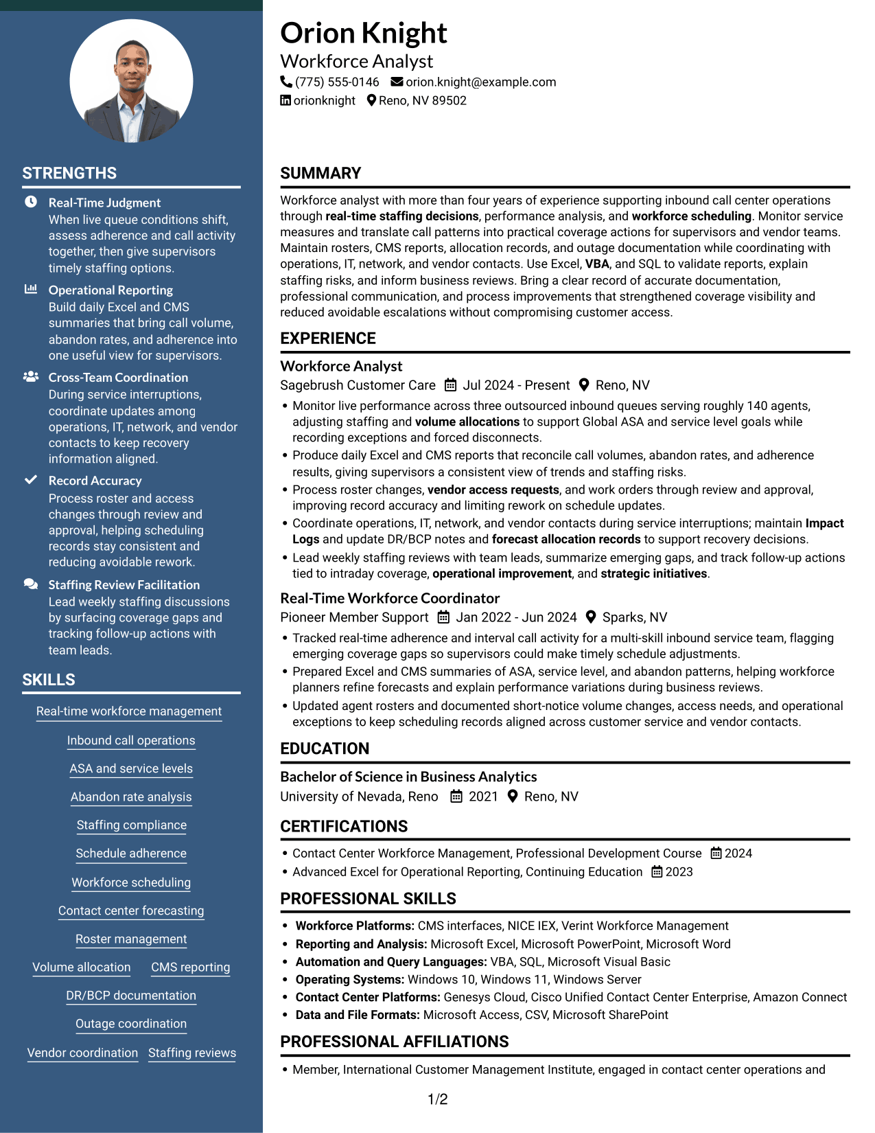 Resume example — page 1