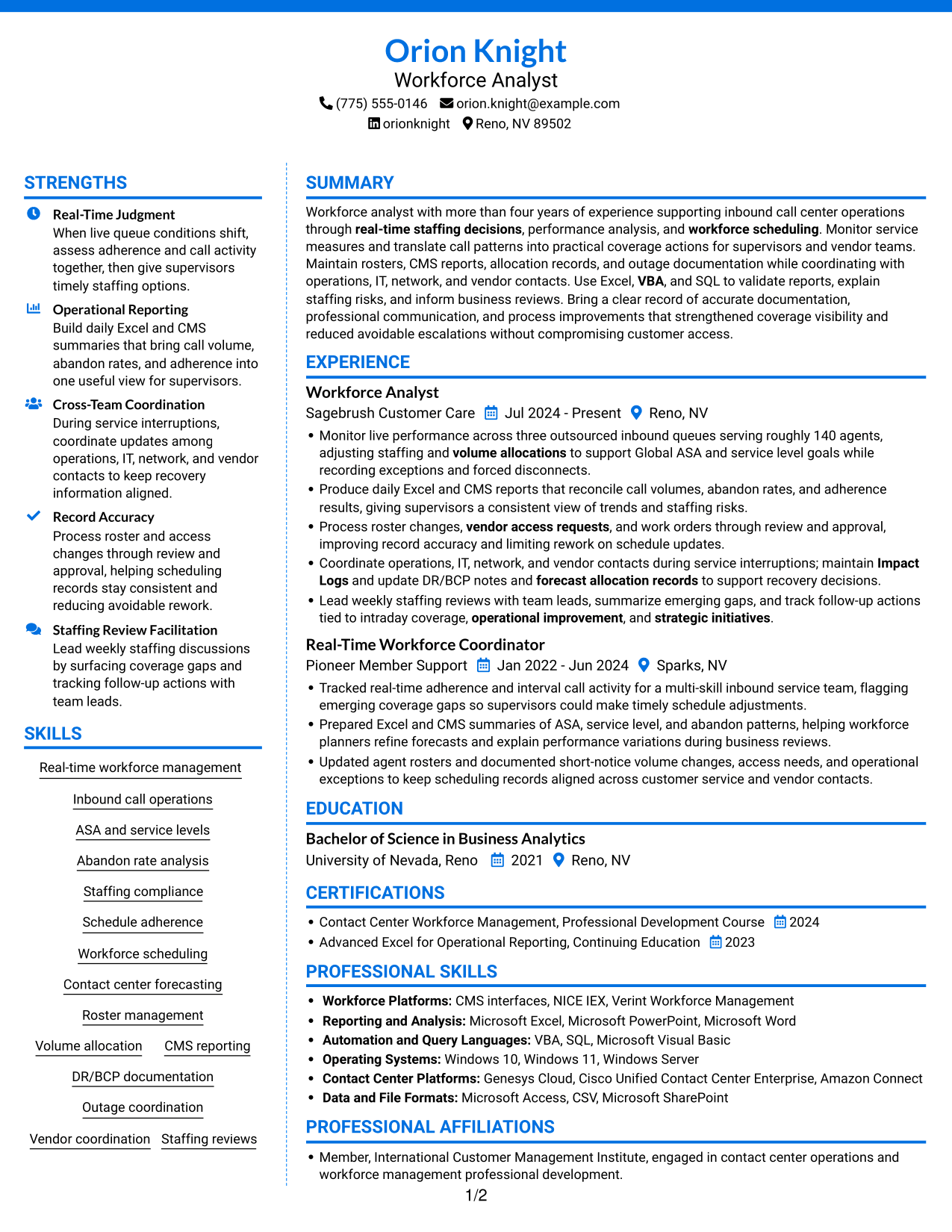 Resume example — page 1