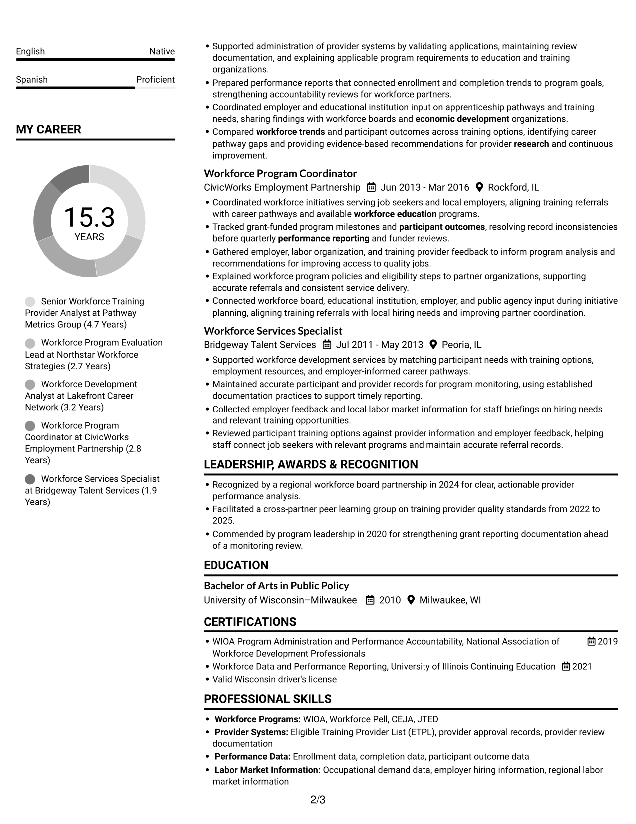 Resume example — page 2