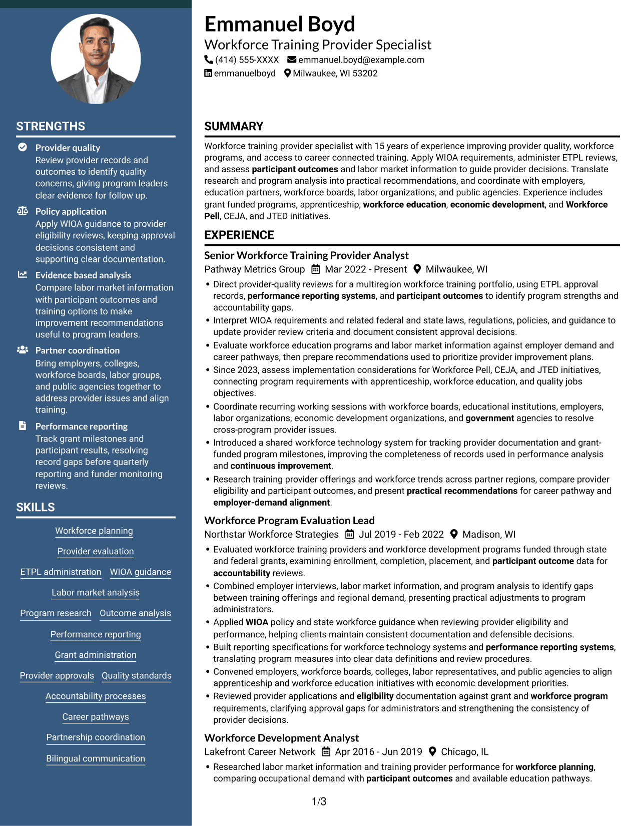 Resume example — page 1