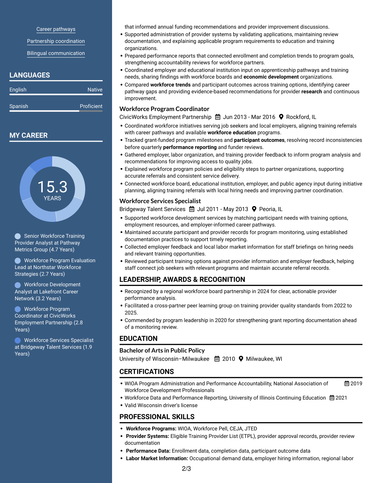 Resume example — page 2