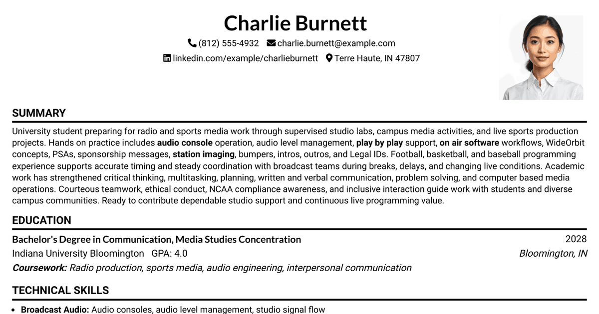 7 WZIS-FM Board Operator Resume Templates with Example