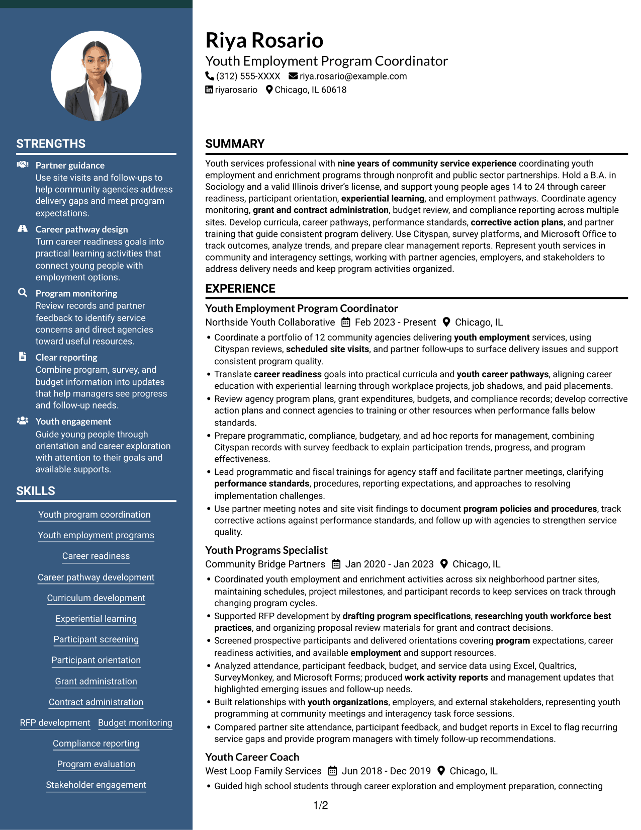 Resume example — page 1