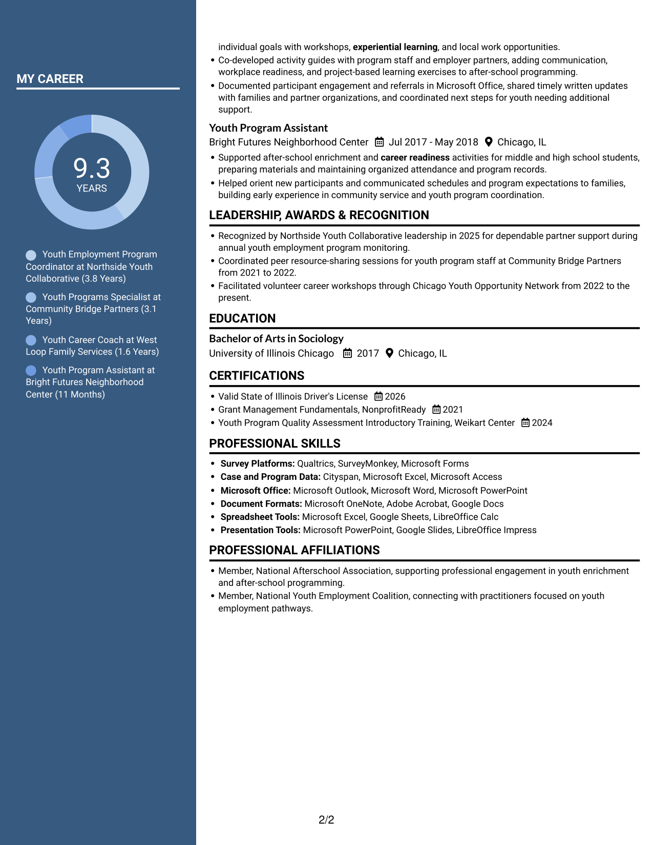 Resume example — page 2