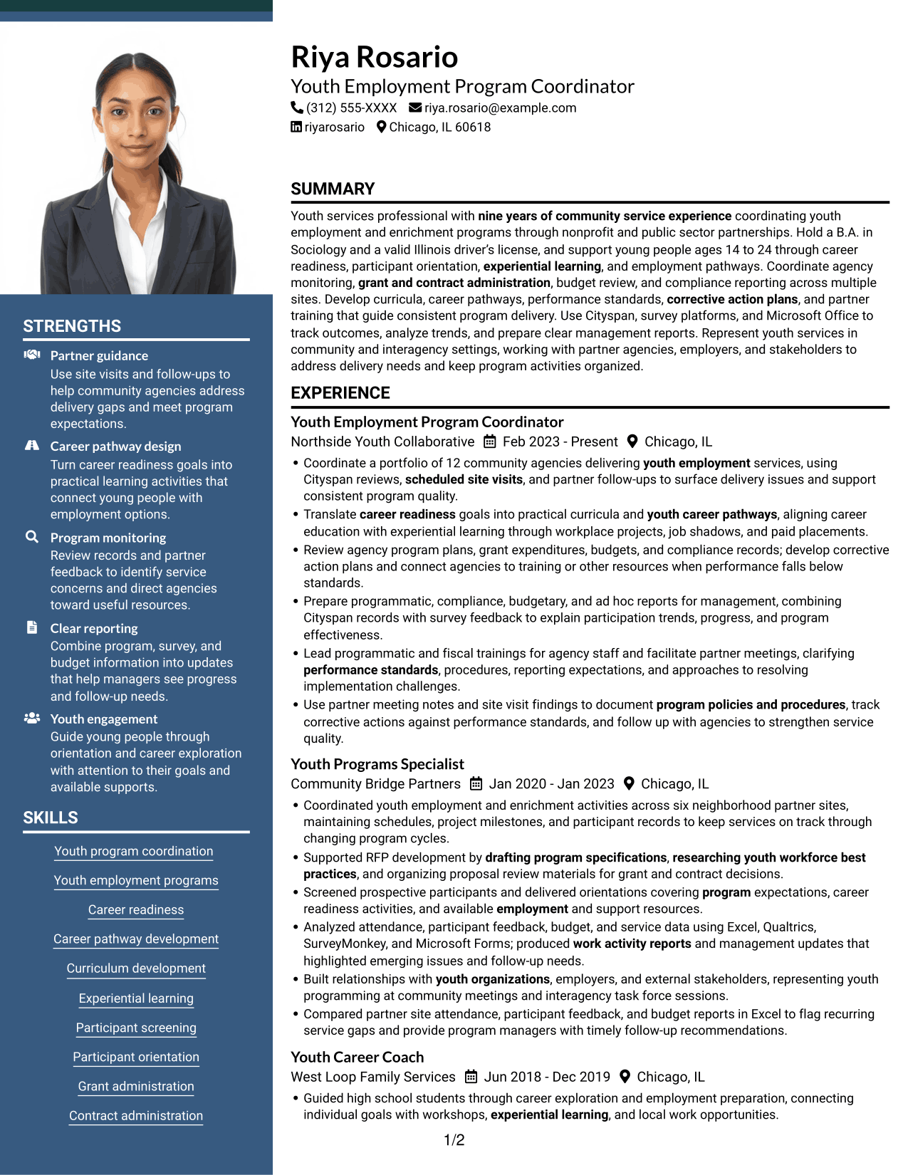 Resume example — page 1