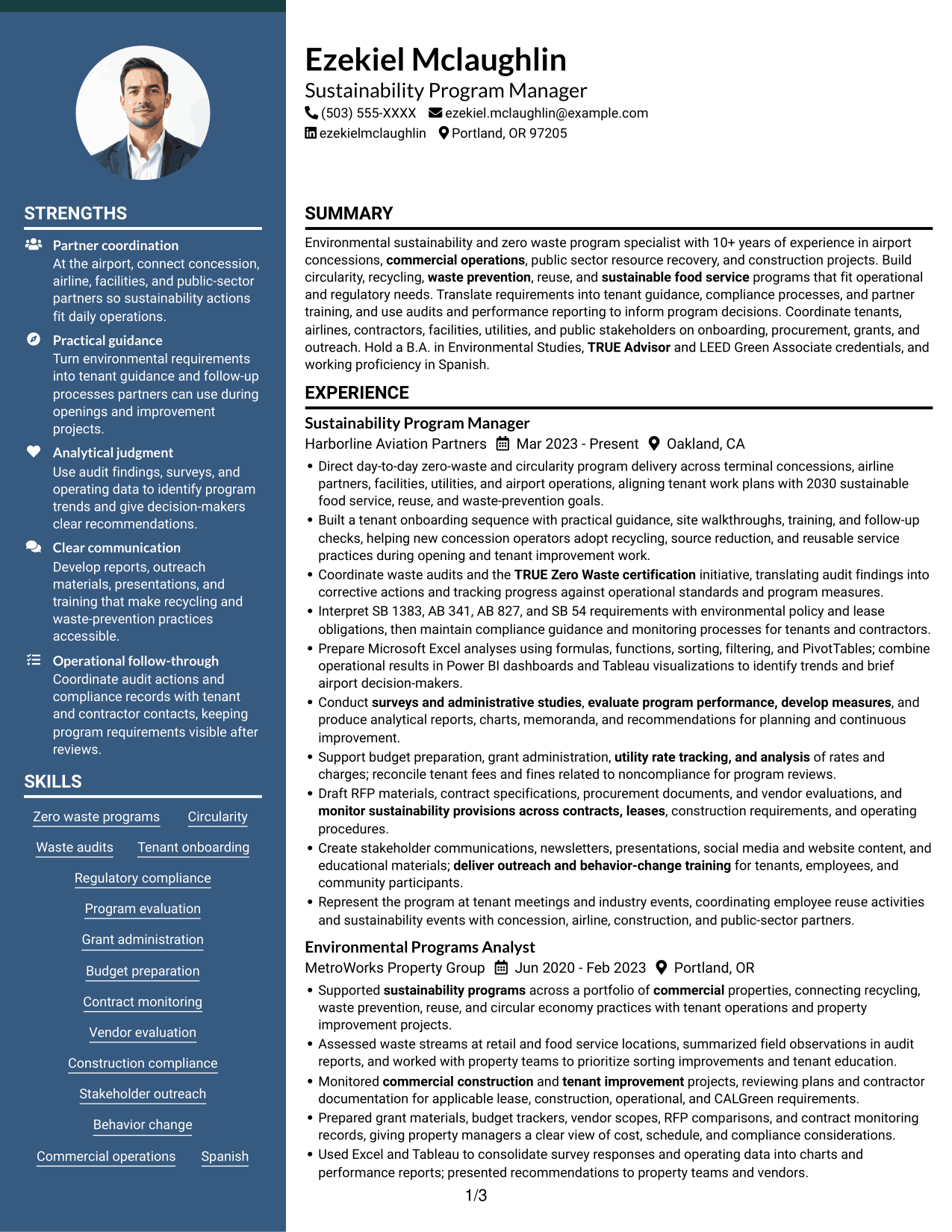 Resume example — page 1