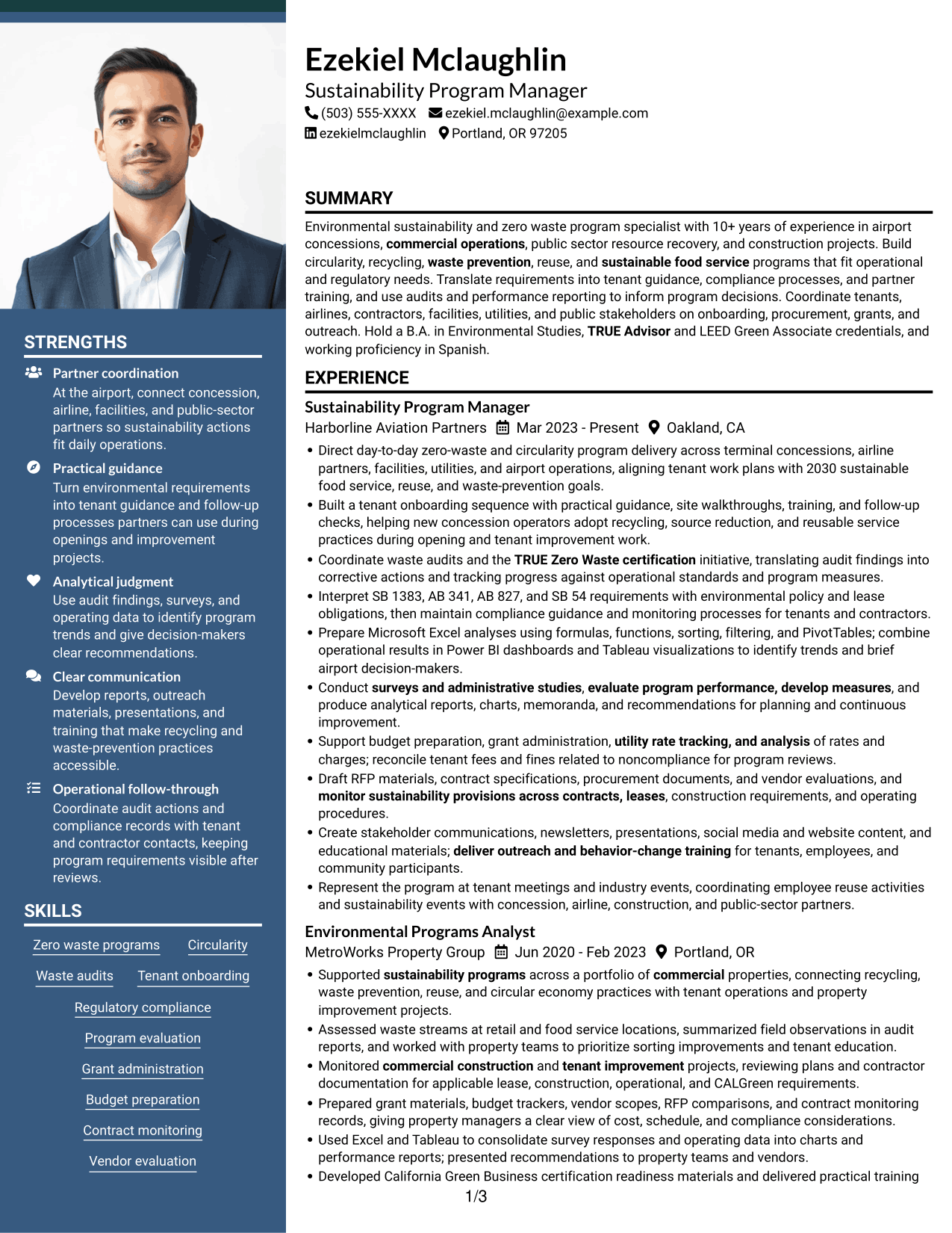 Resume example — page 1