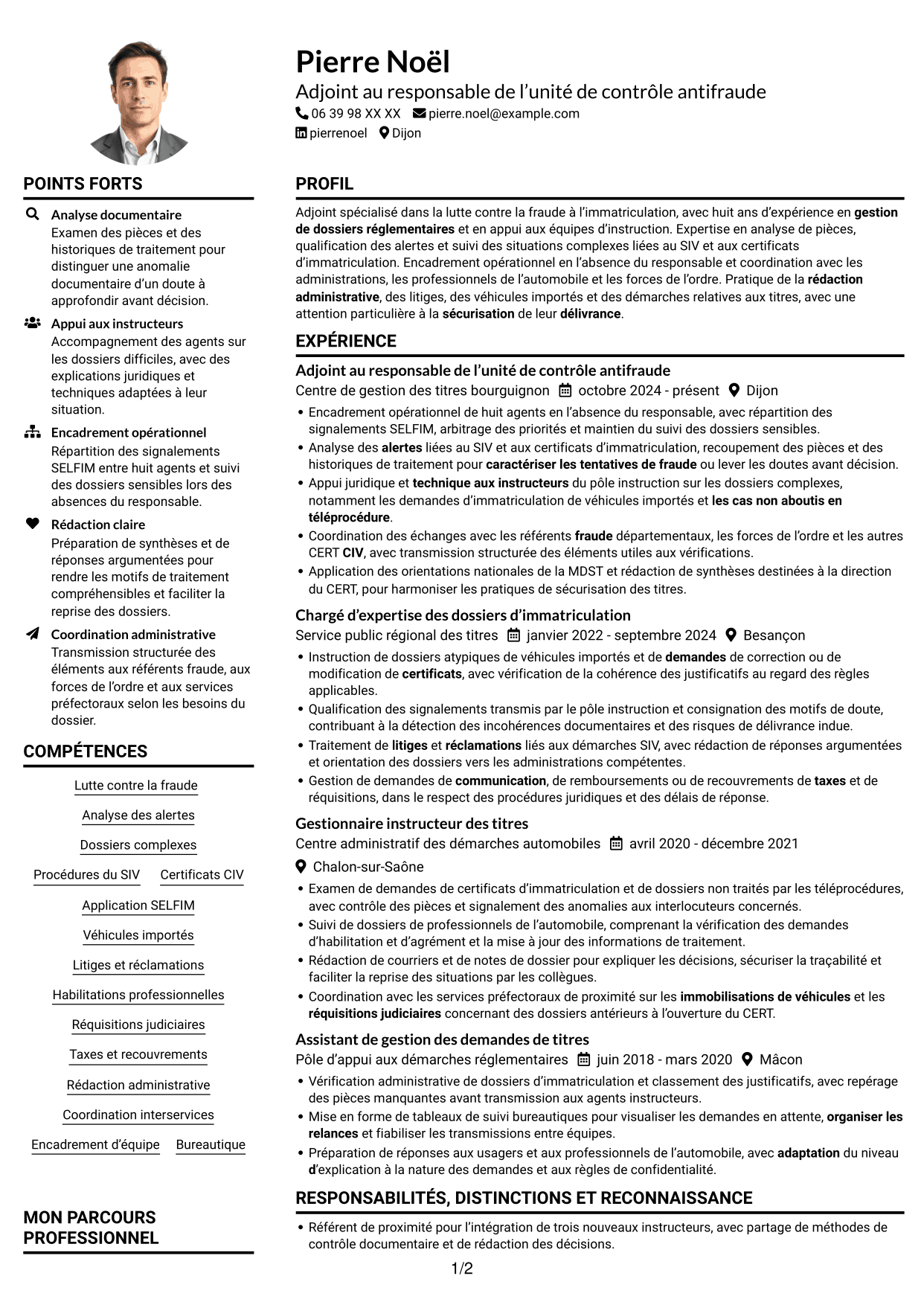 Exemple de CV — page 1