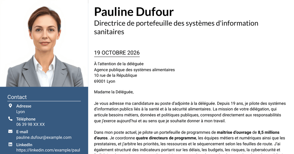 7 modèles de lettre de motivation pour Adjointe à la déléguée - Système d'information alimentaire, avec exemples