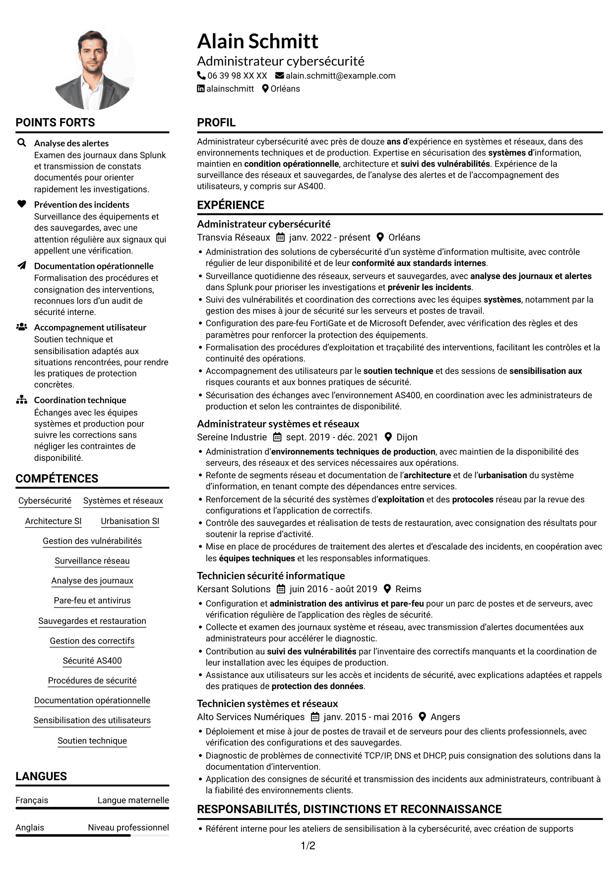 Exemple de CV — page 1