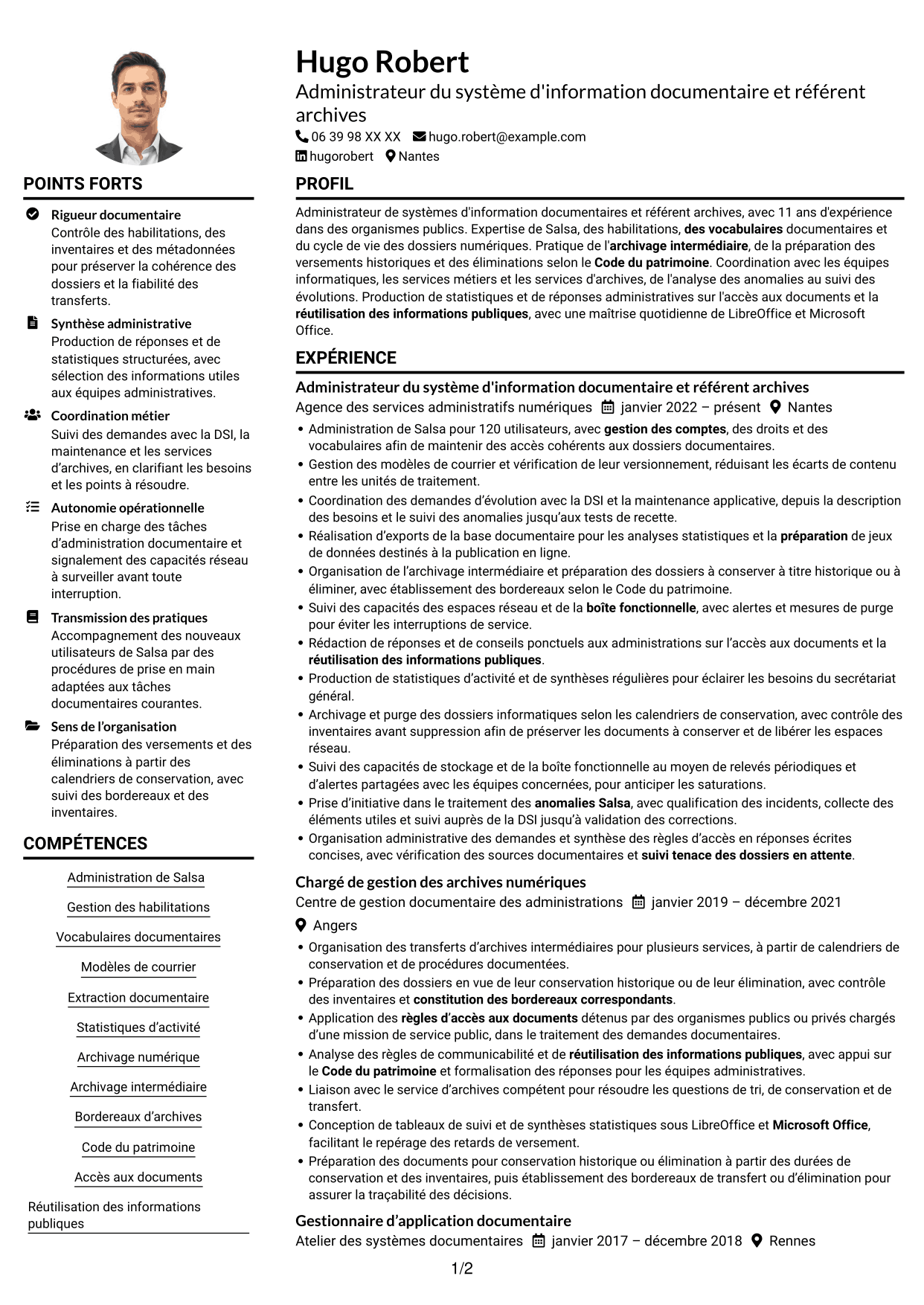 Exemple de CV — page 1