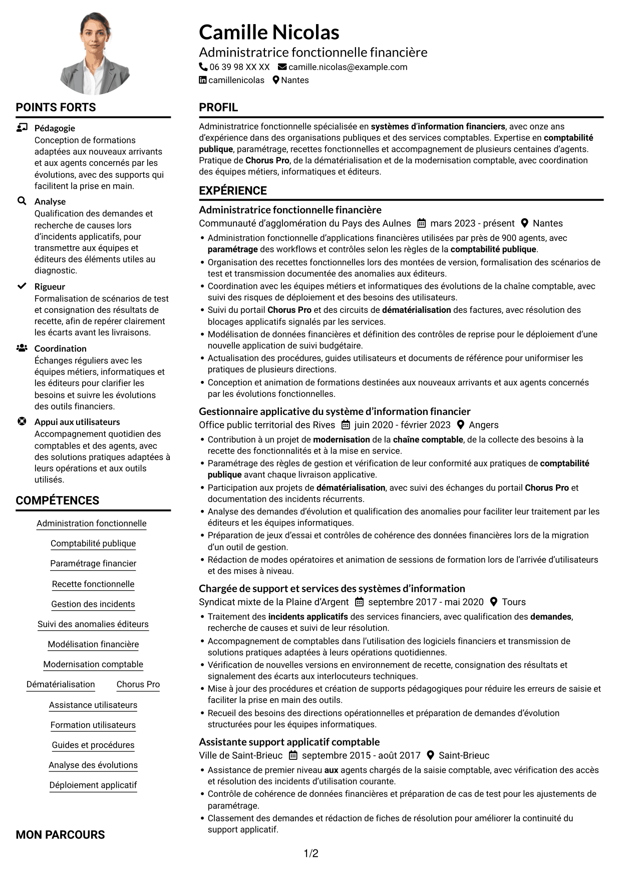 Exemple de CV — page 1