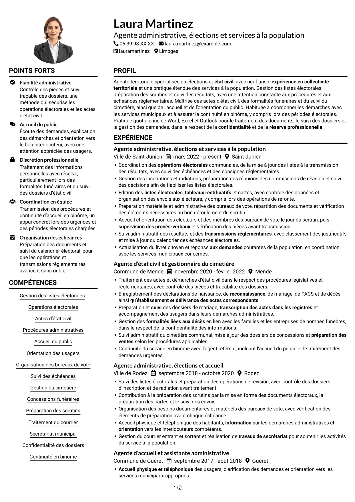 Exemple de CV — page 1