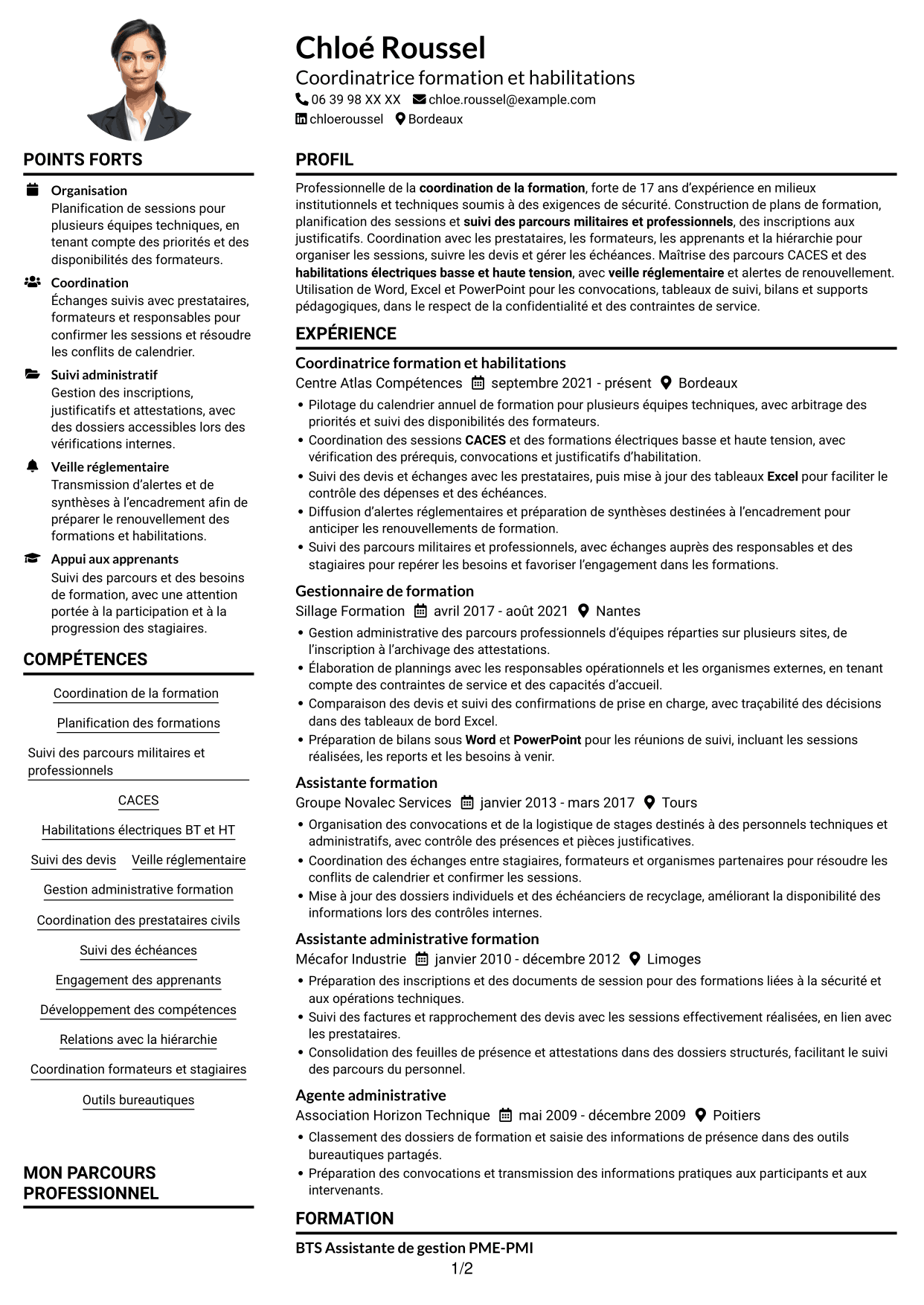 Exemple de CV — page 1